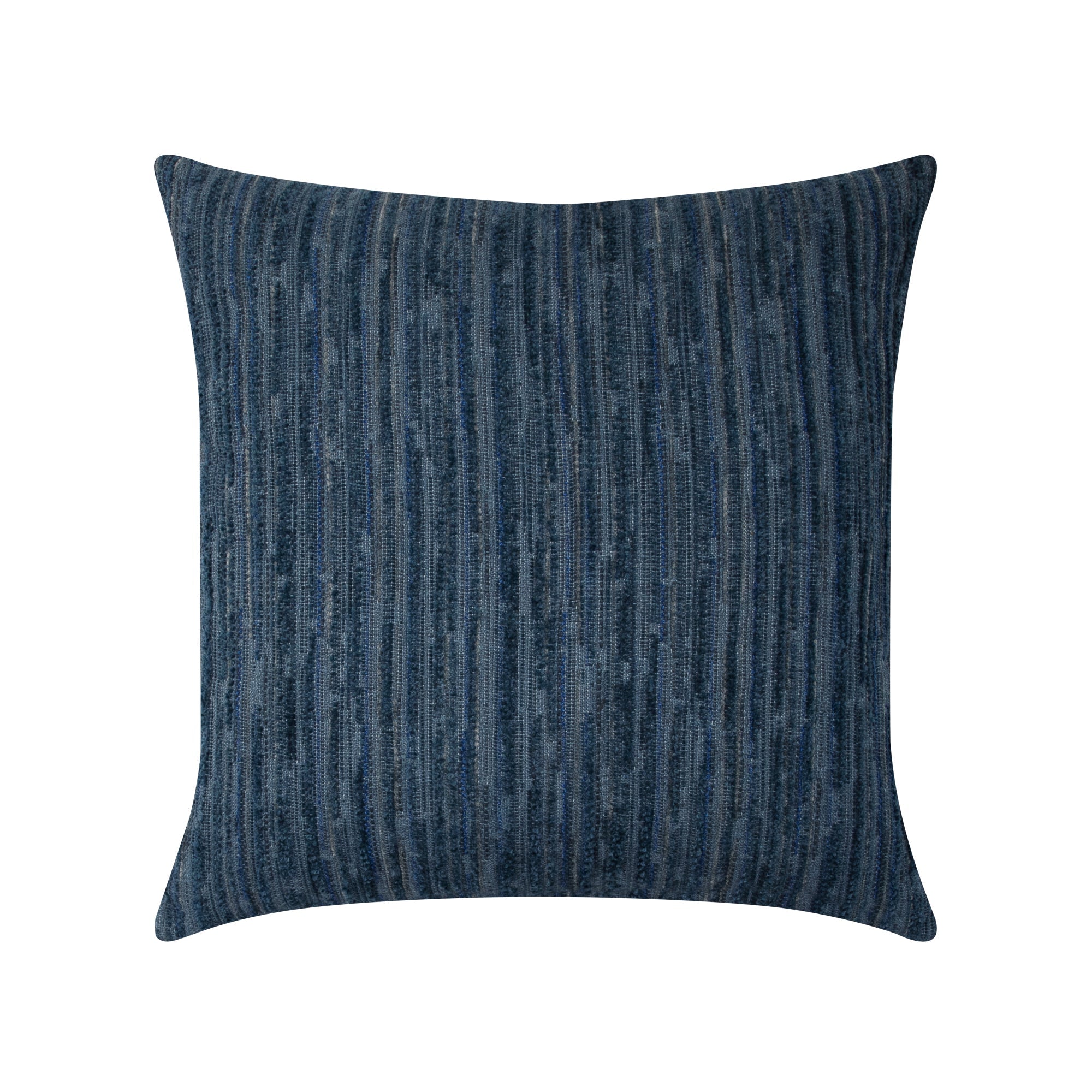 Indigo striped with chenille outdoor pillow square size for coastal indoor and outdoor decor