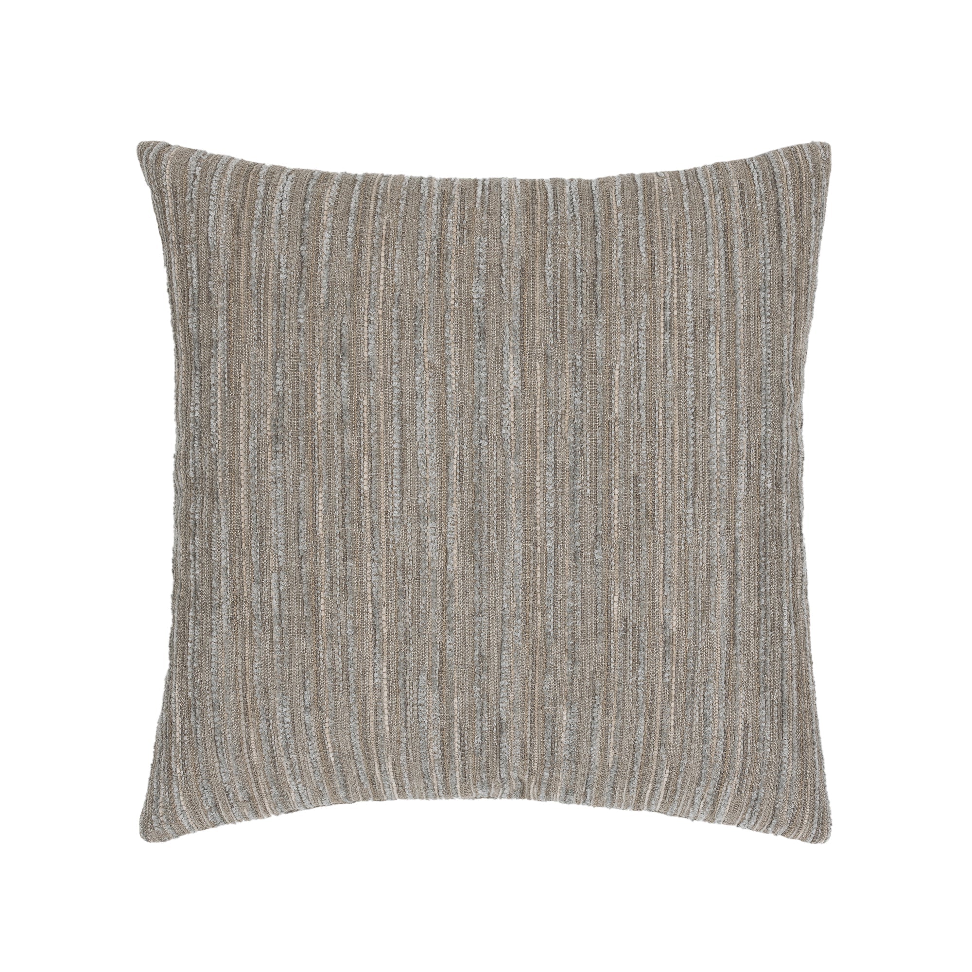 Pewter striped with cheniile outdoor pillow square size for earthy indoor and outdoor decor
