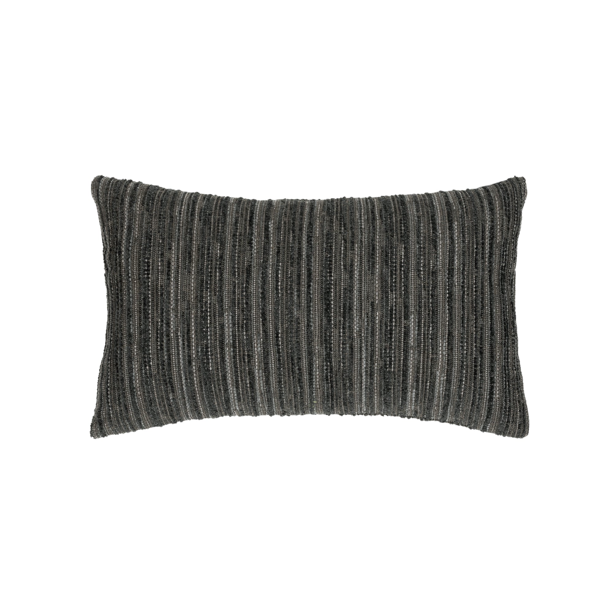 Black stripe with chenille outdoor pillow lumbar size for contemporary indoor and outdoor decor