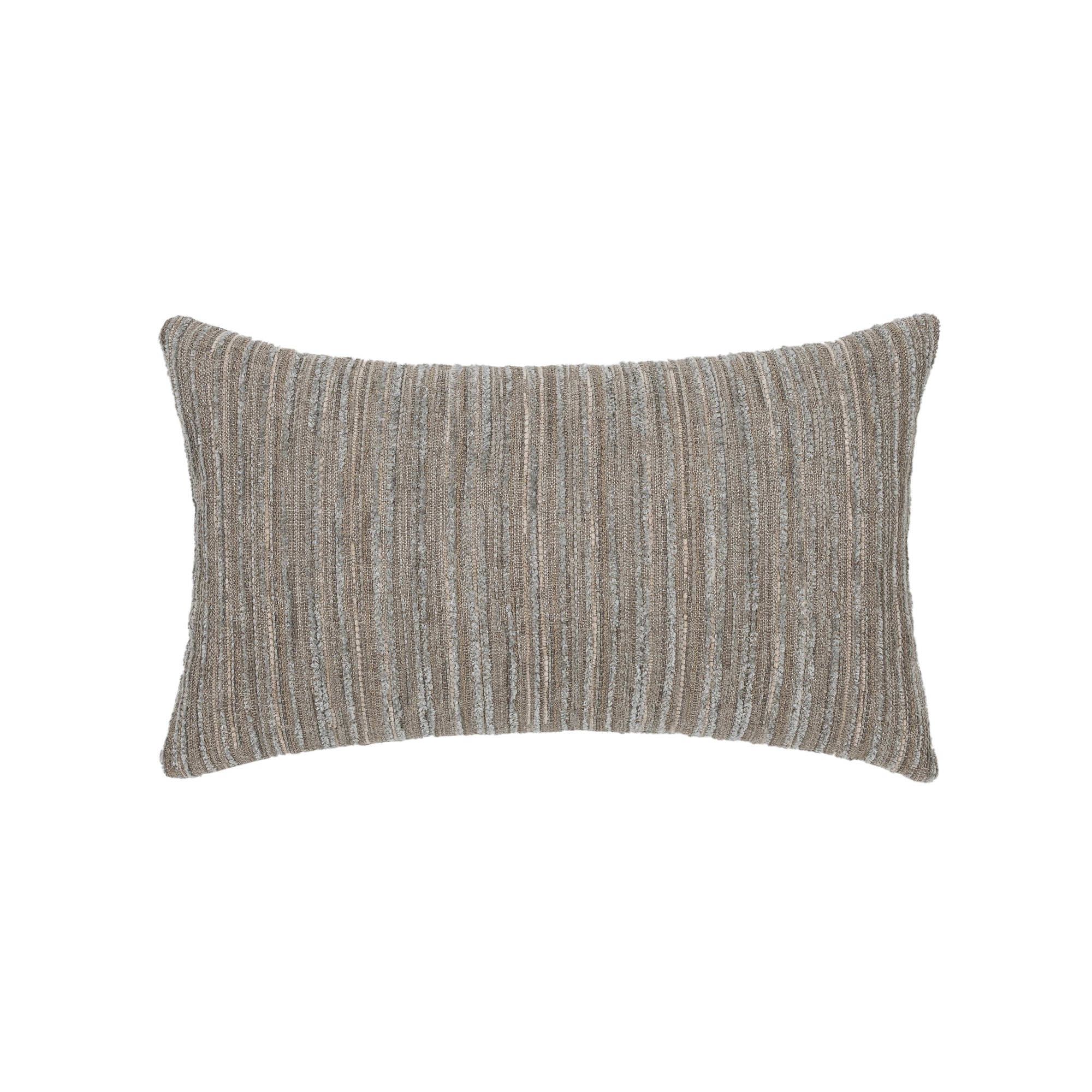 Pewter striped with cheniile outdoor pillow lumbar size for neutral indoor and outdoor decor