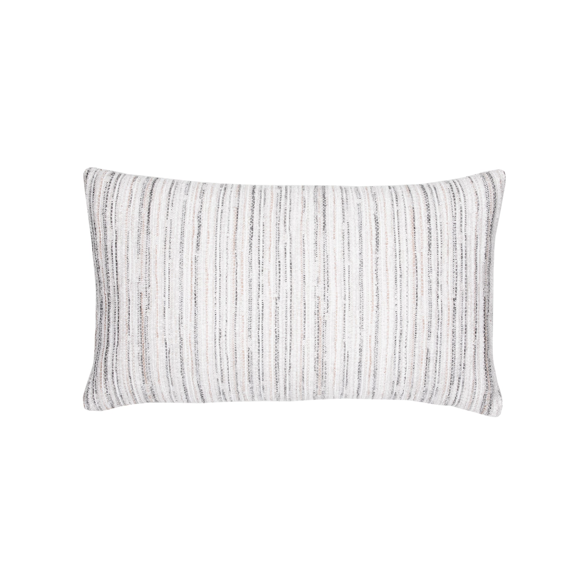White and gray striped with cheniile outdoor pillow lumbar size for elegant indoor and outdoor decor