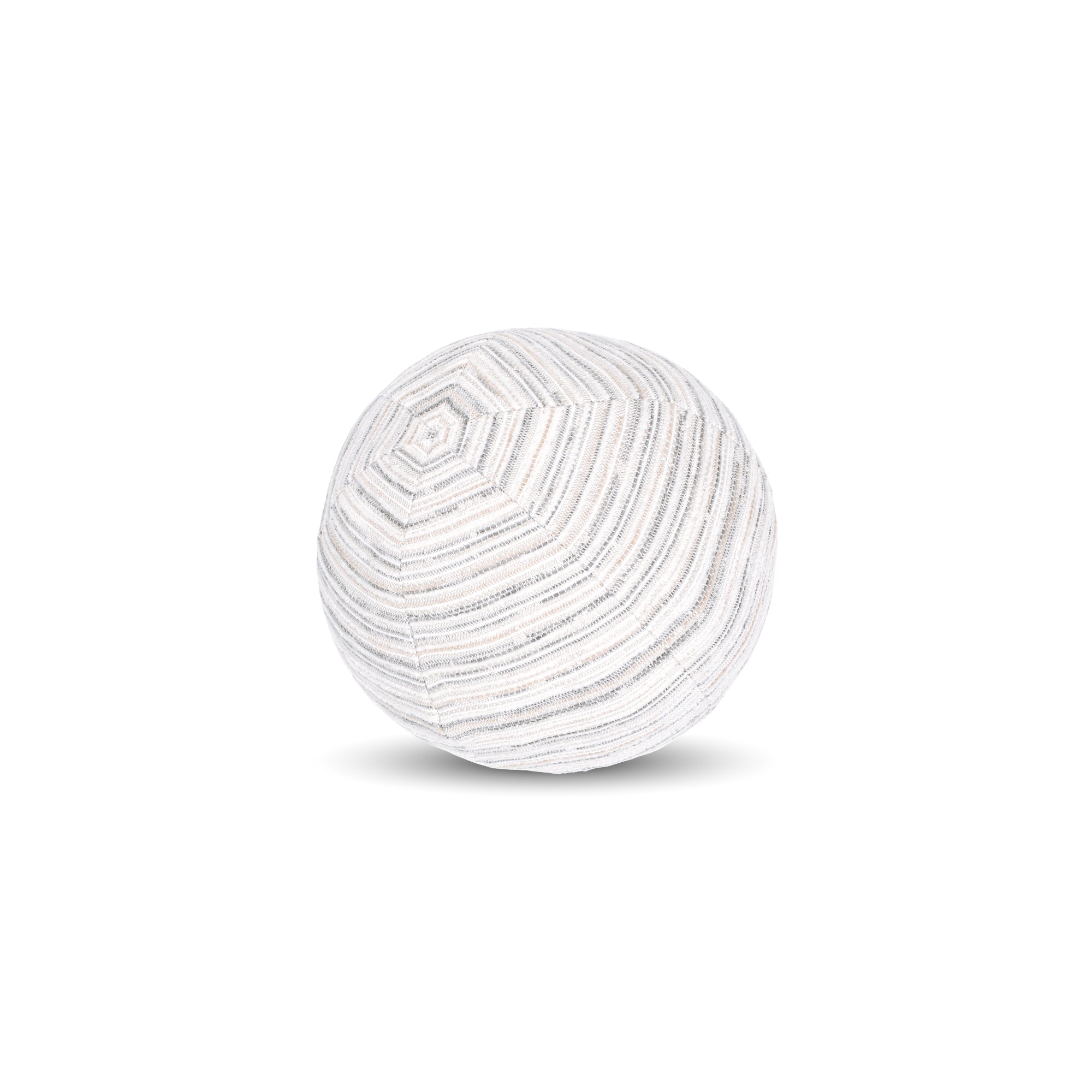 White and gray striped with cheniile outdoor pillow round size for classic indoor and outdoor decor by Elaine Smith