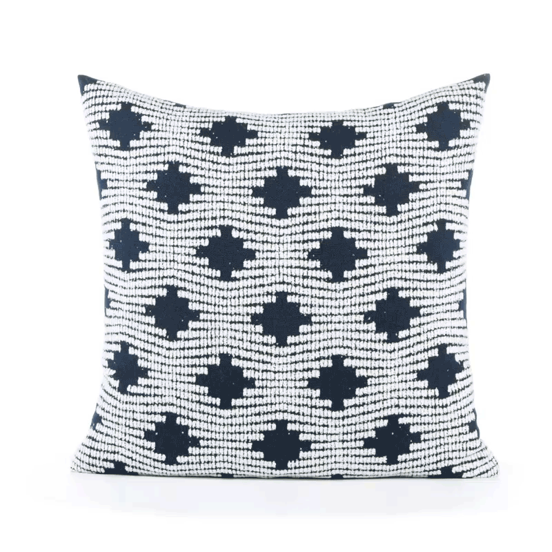 360 video of navy lattice pillow square size for bold indoor and outdoor decor