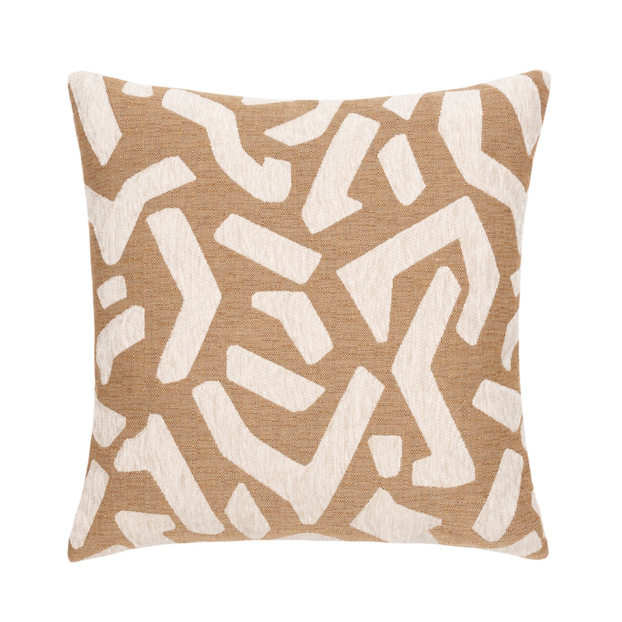 Caramel outdoor pillow with abstract design square size for contemporary patio decor
