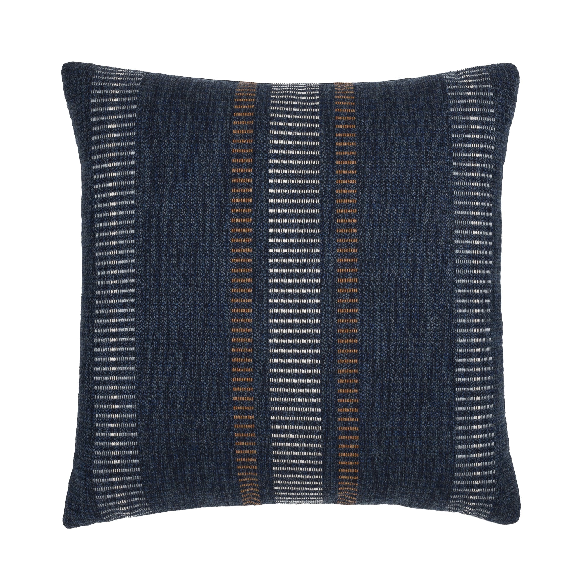 Navy textured outdoor pillow square size for sophisticated patio decor by Elaine Smith