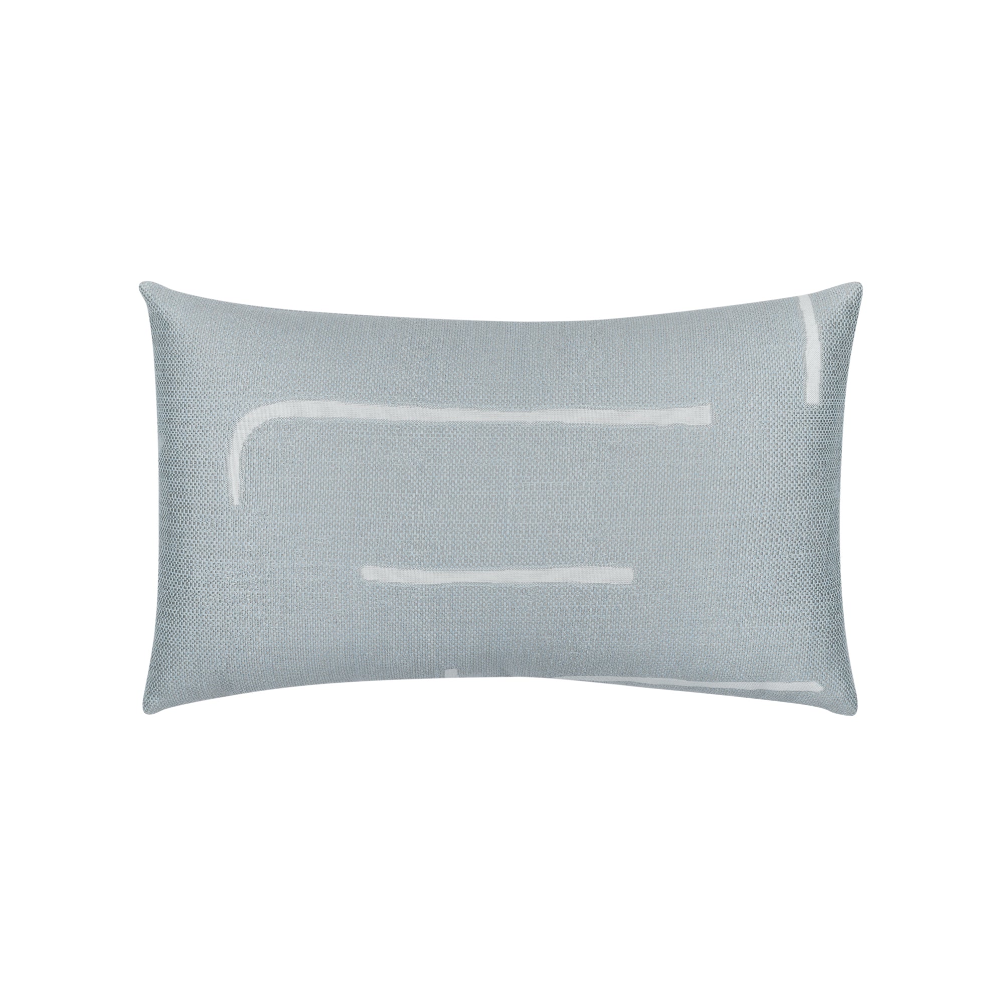 Soft gray blue outdoor pillow with rectangular shape lumbar size for modern patio decor
