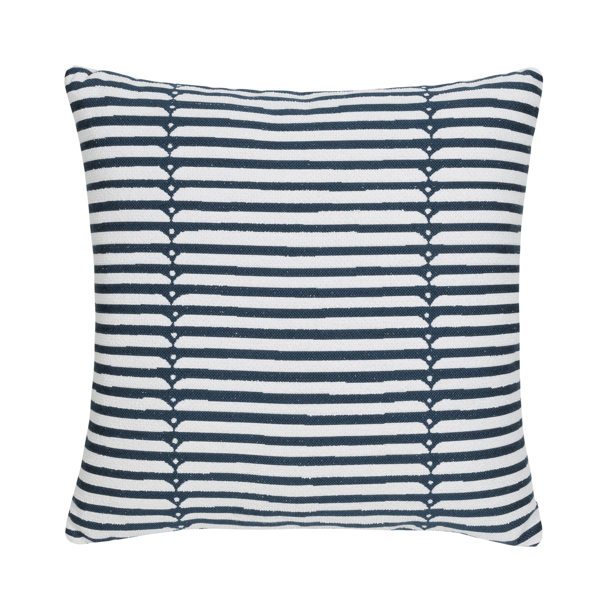 Denim blue striped pillow with textured finish for bold indoor and outdoor decor