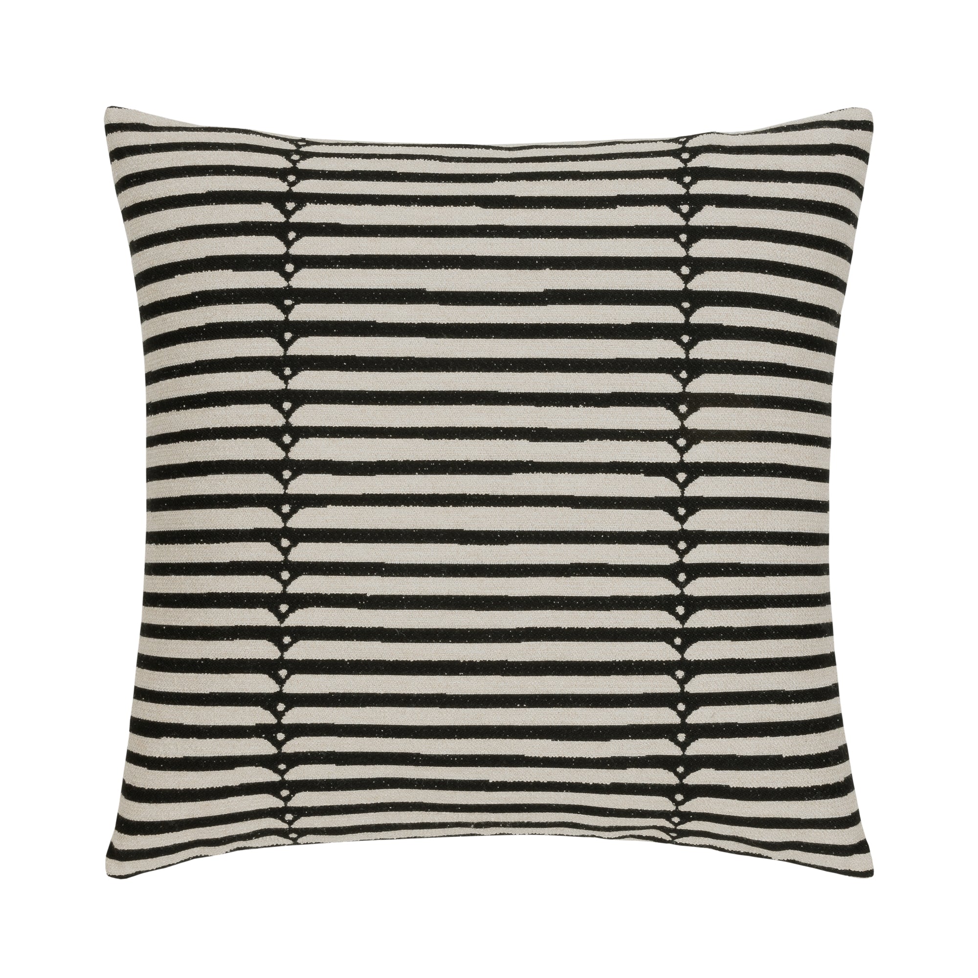 Black and ivory striped pillow square size for stylish indoor and outdoor decor