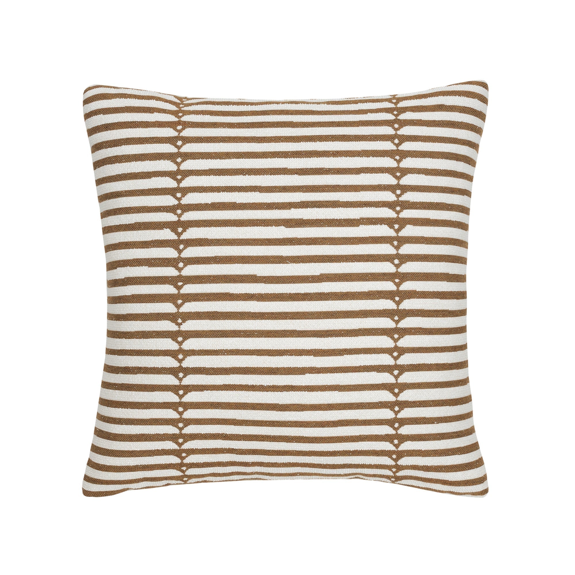 Caramel striped pillow square size for classic indoor and outdoor decor