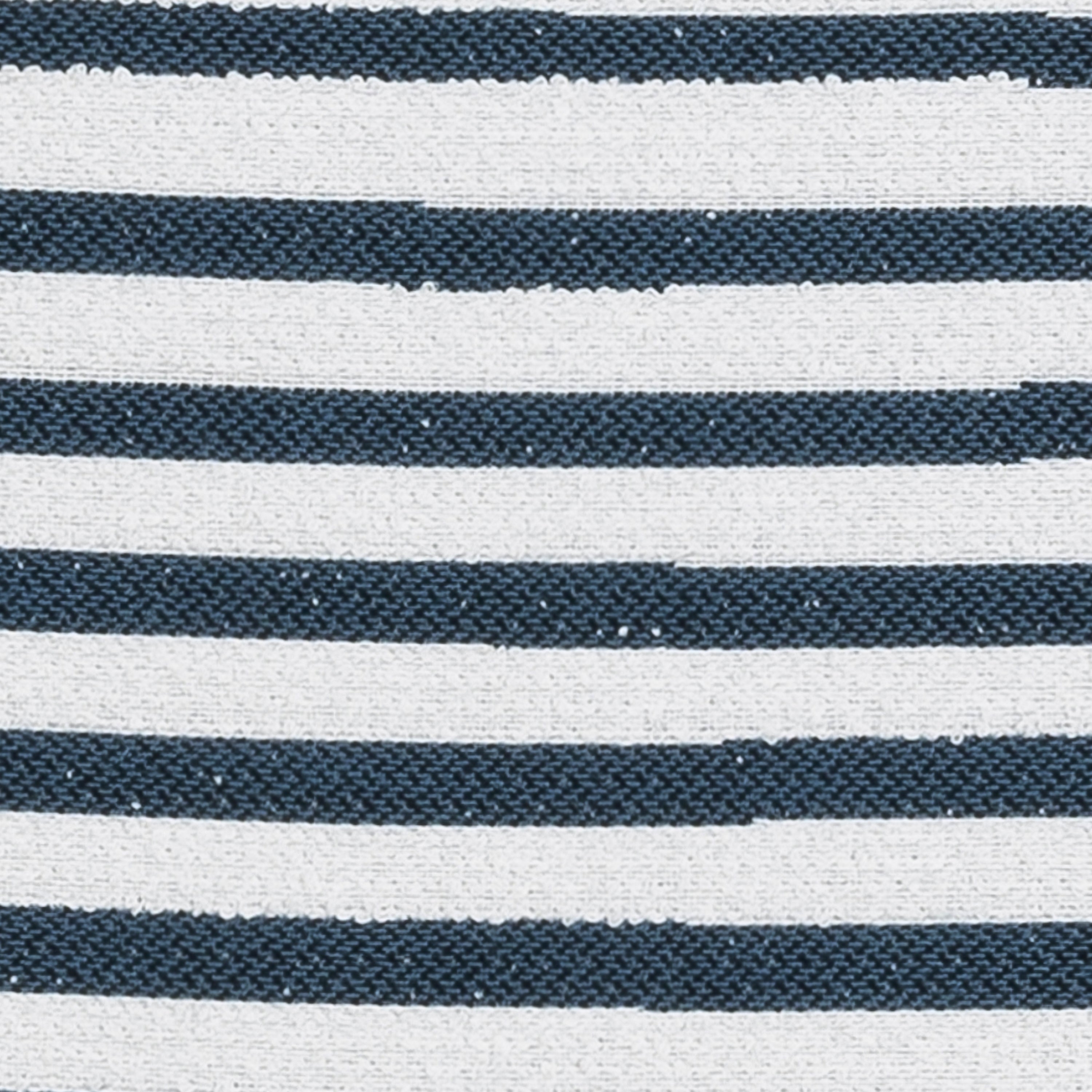 Detail image of Denim blue striped pillow square size for nautical indoor and outdoor decor