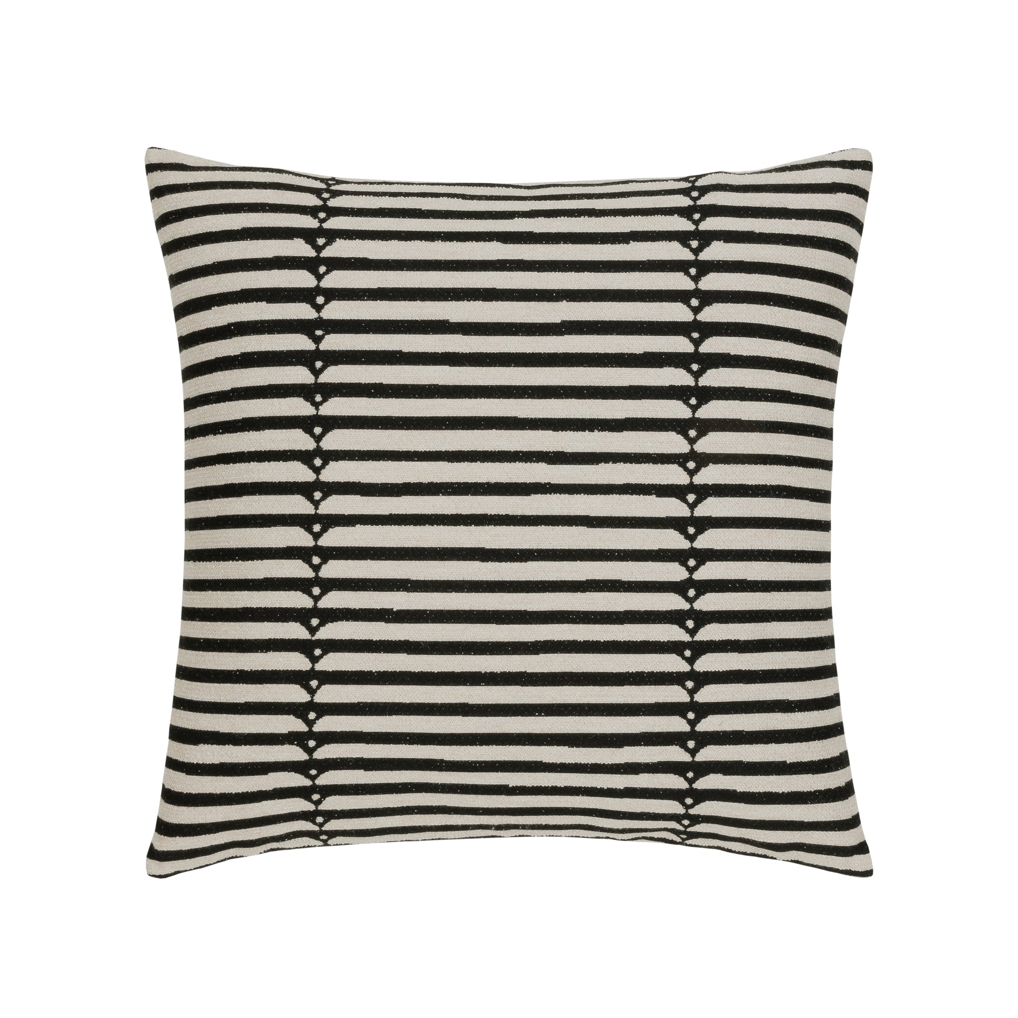 Black and ivory striped pillow square size for modern indoor and outdoor decor