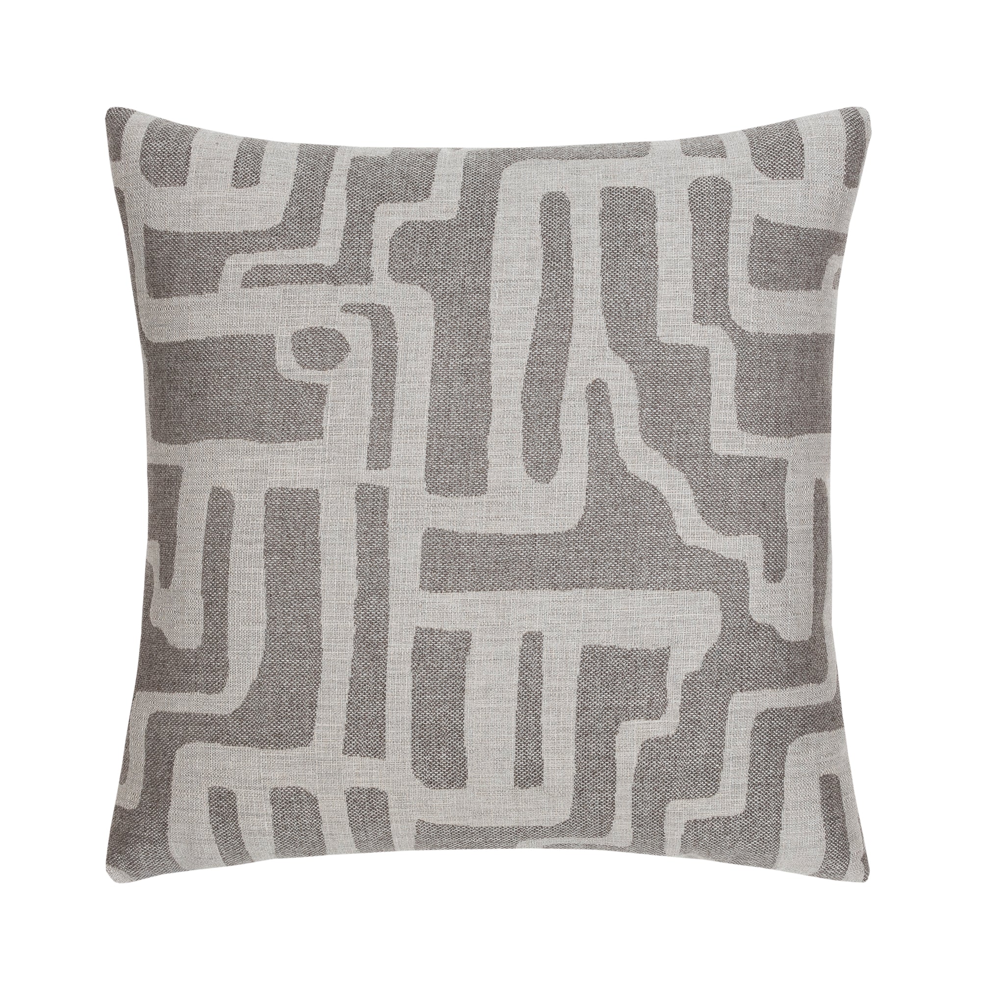 Gray geometric pillow square size for transitional indoor and outdoor decor