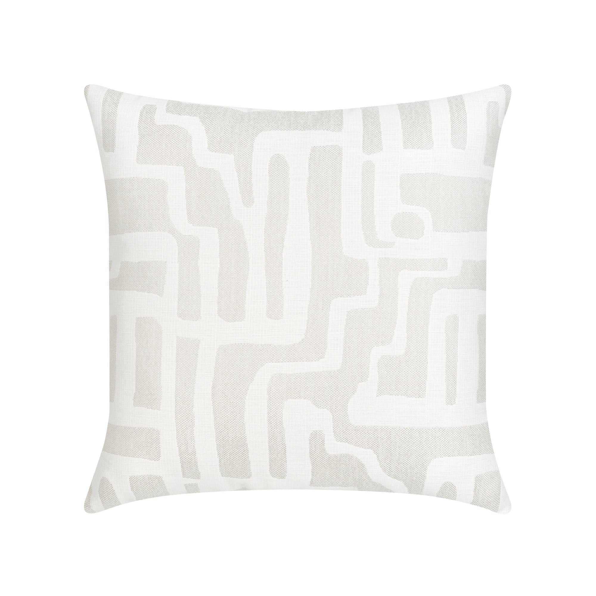 Back image of White abstract patterned outdoor pillow square size for artistic indoor and outdoor decor by Elaine Smith