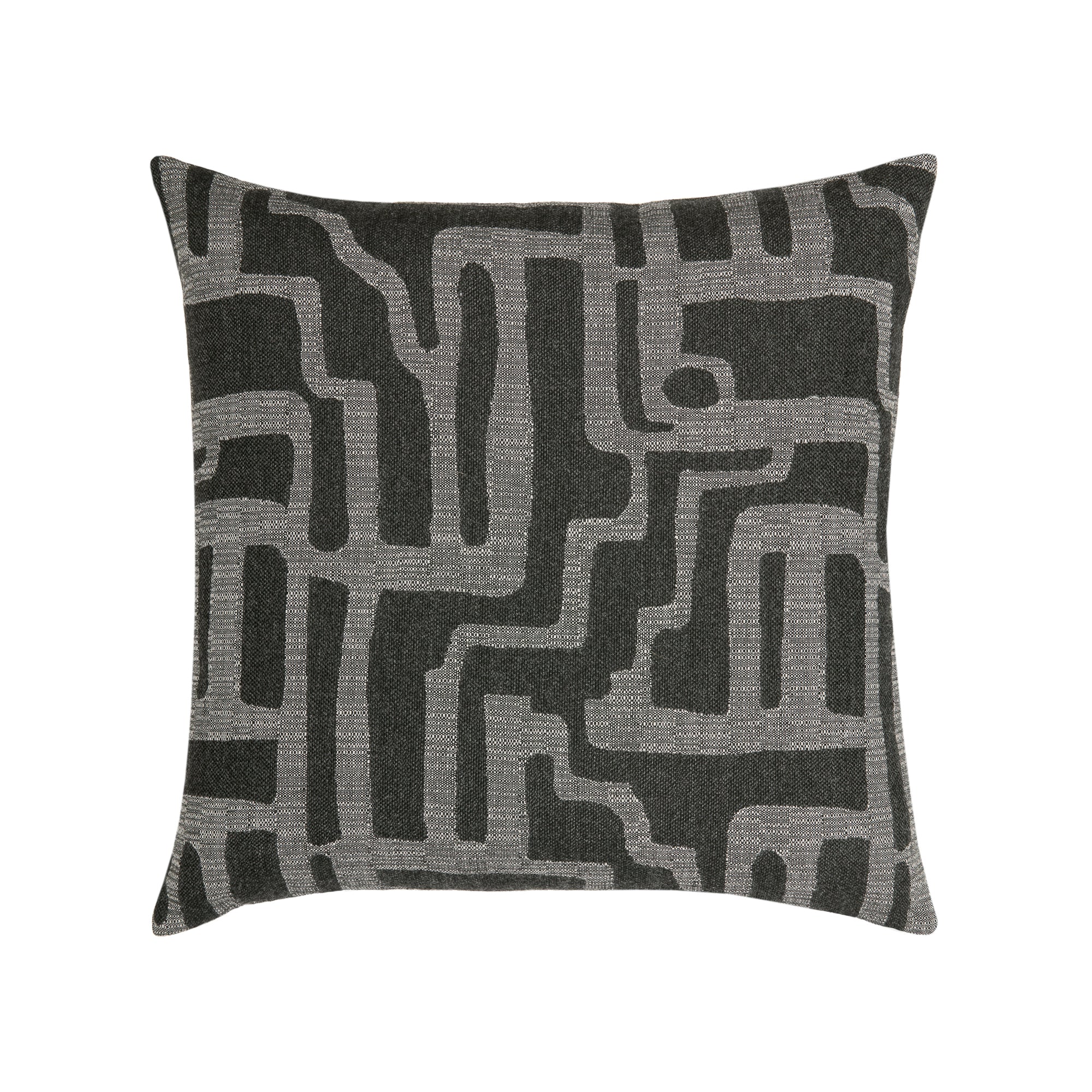Back image of Charcoal geometric pillow square size for bold indoor and outdoor decor