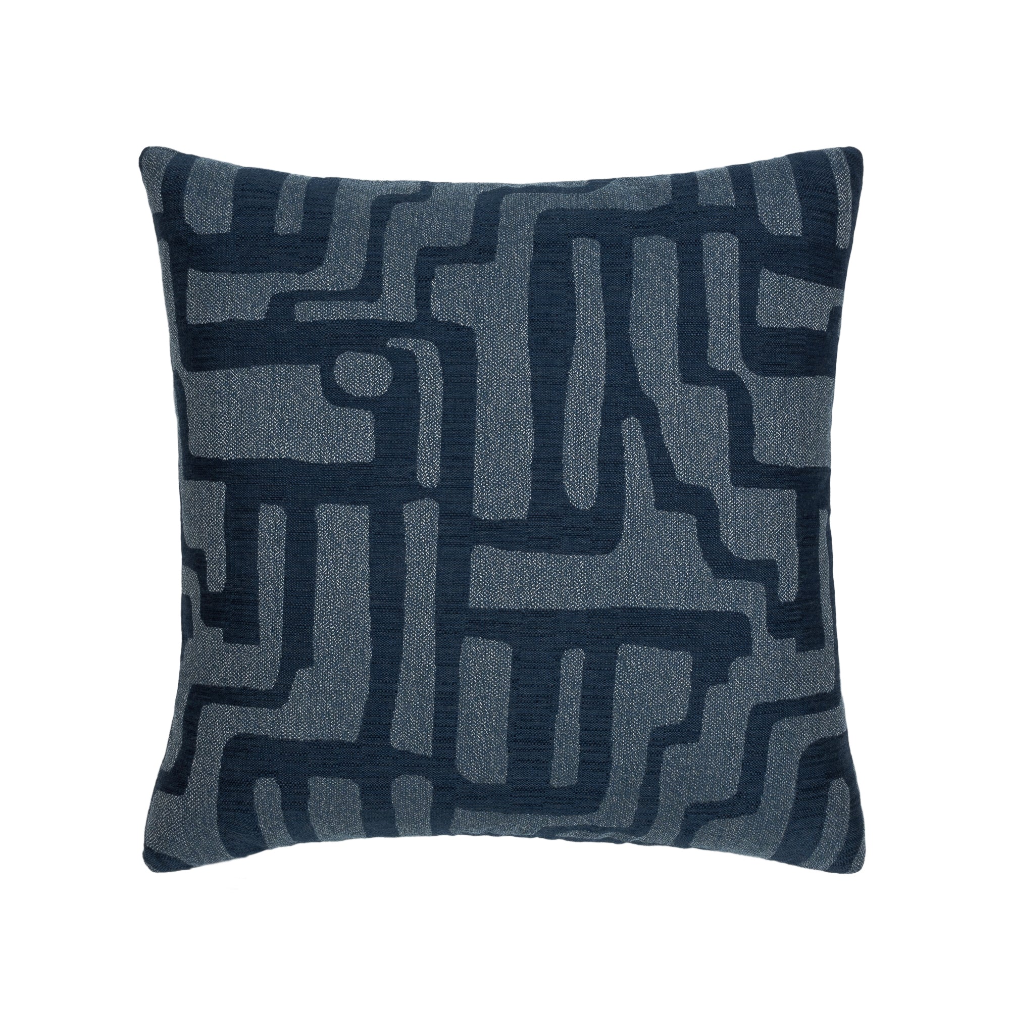 Blue geometric pillow square size for chic indoor and outdoor decor