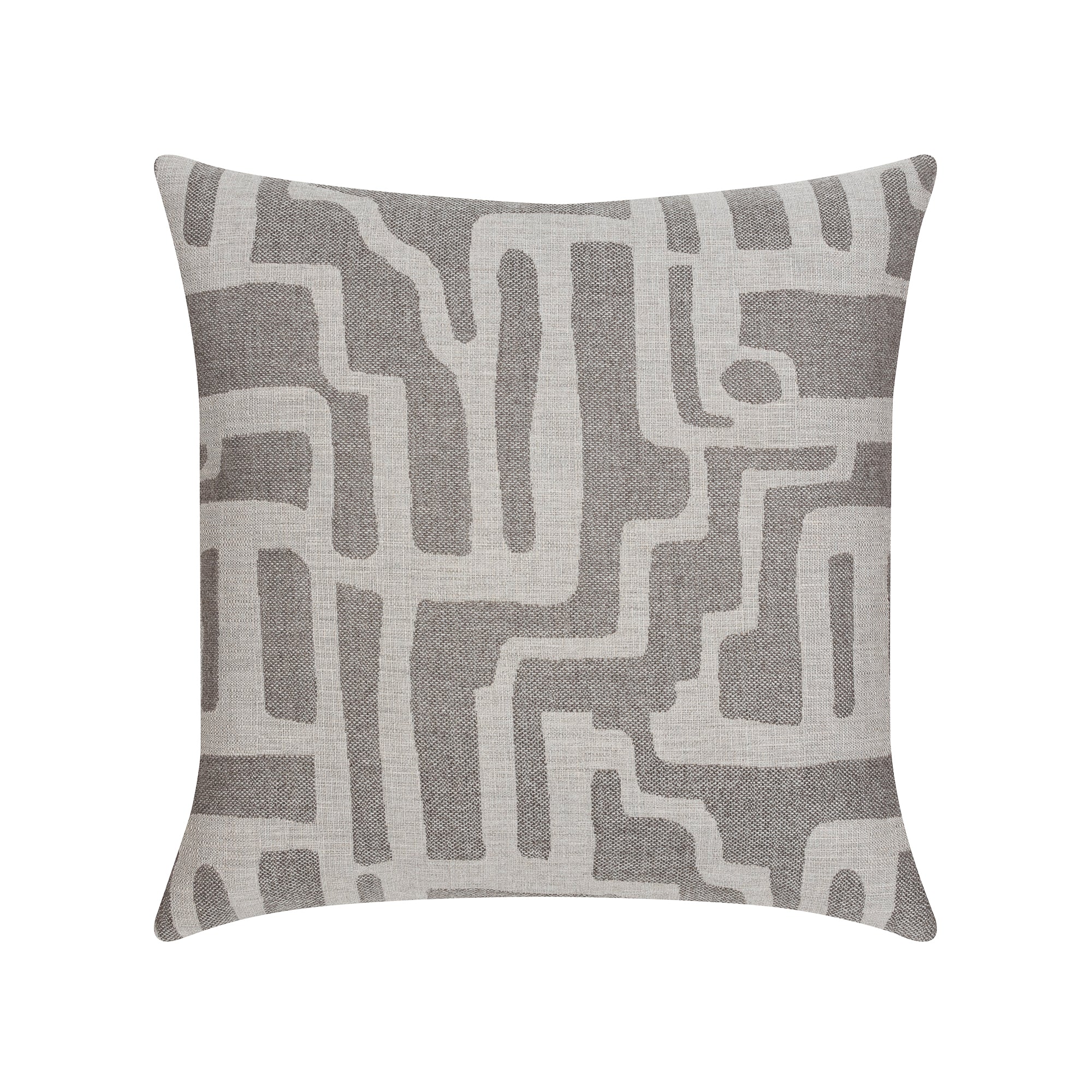 Back image of Gray geometric pillow square size for classic indoor and outdoor decor