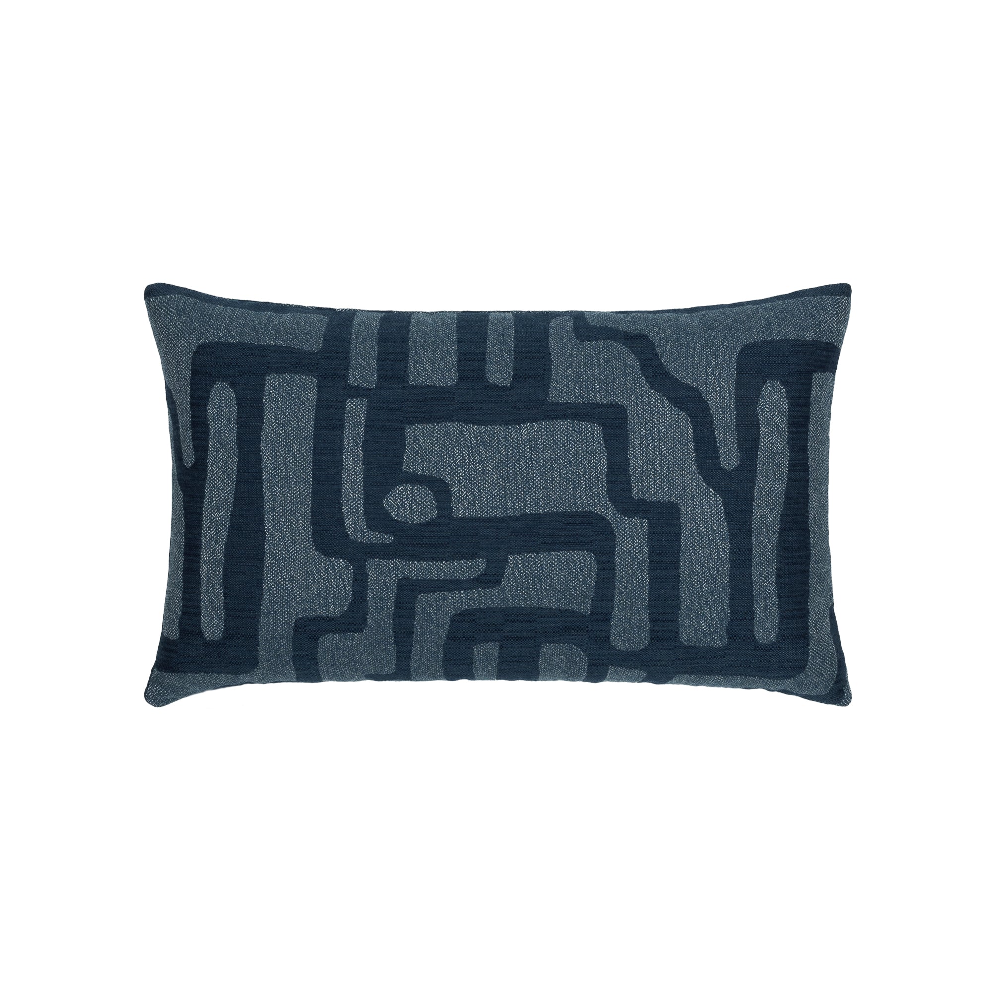 Navy geometric pillow lumbar size for sophisticated indoor and outdoor decor
