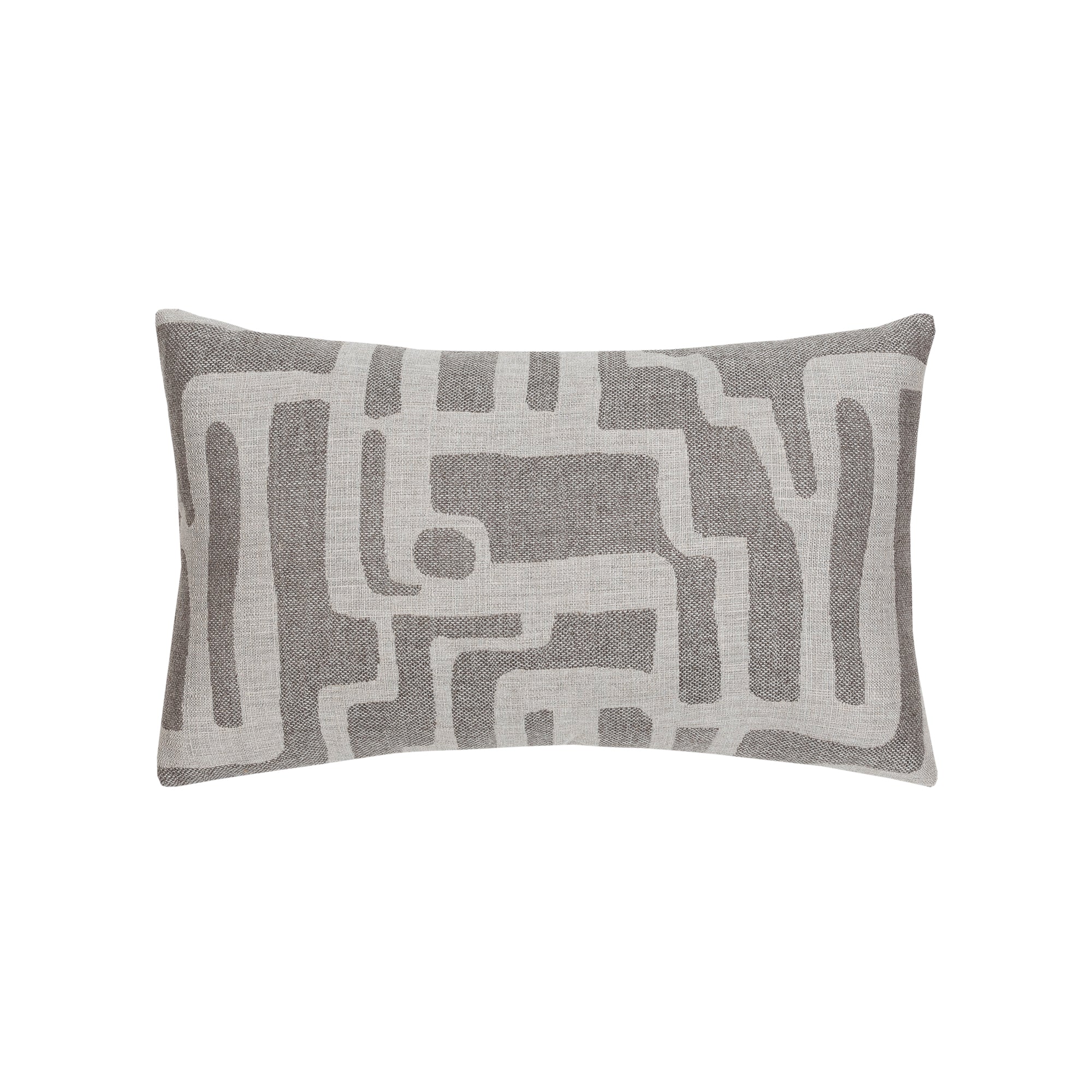 Gray geometric pillow lumbar size for timeless indoor and outdoor decor