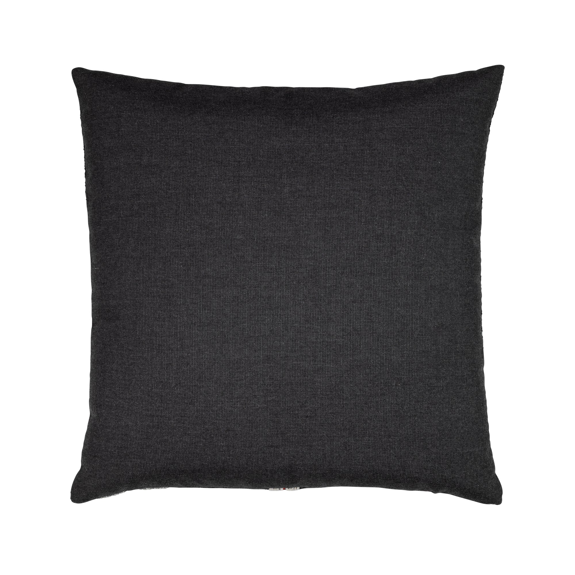 Back image of Charcoal gray striped pillow square size for timeless indoor and outdoor decor