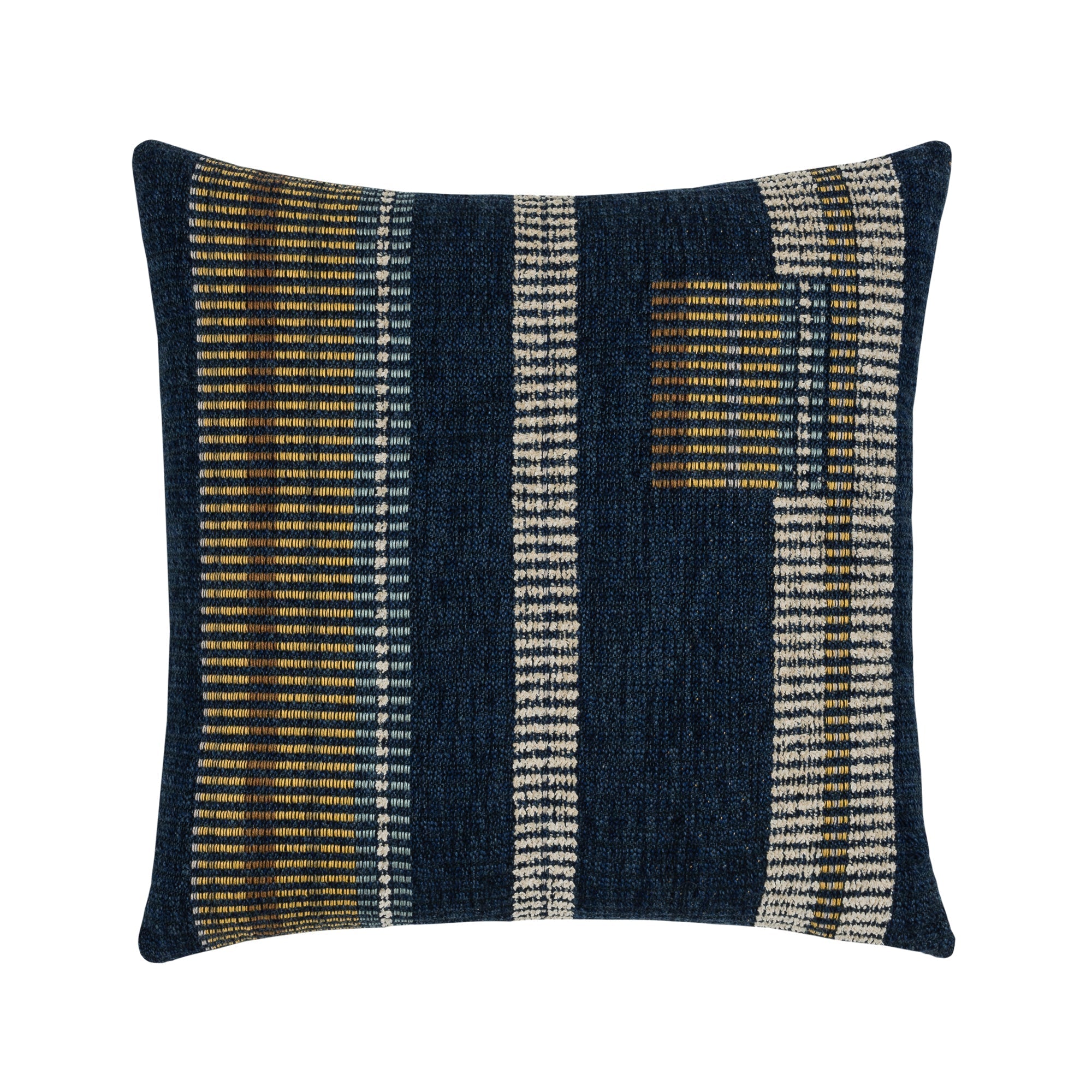 Blue striped pillow square size for transitional indoor and outdoor decor
