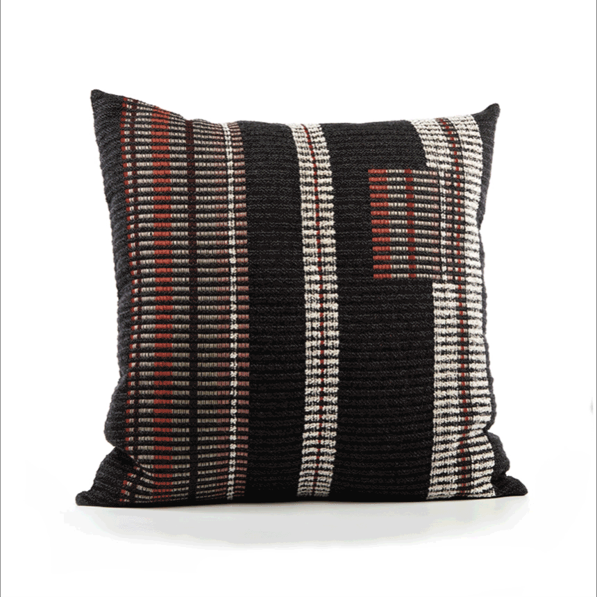 360 video of Charcoal gray striped pillow square size for stylish indoor and outdoor decor