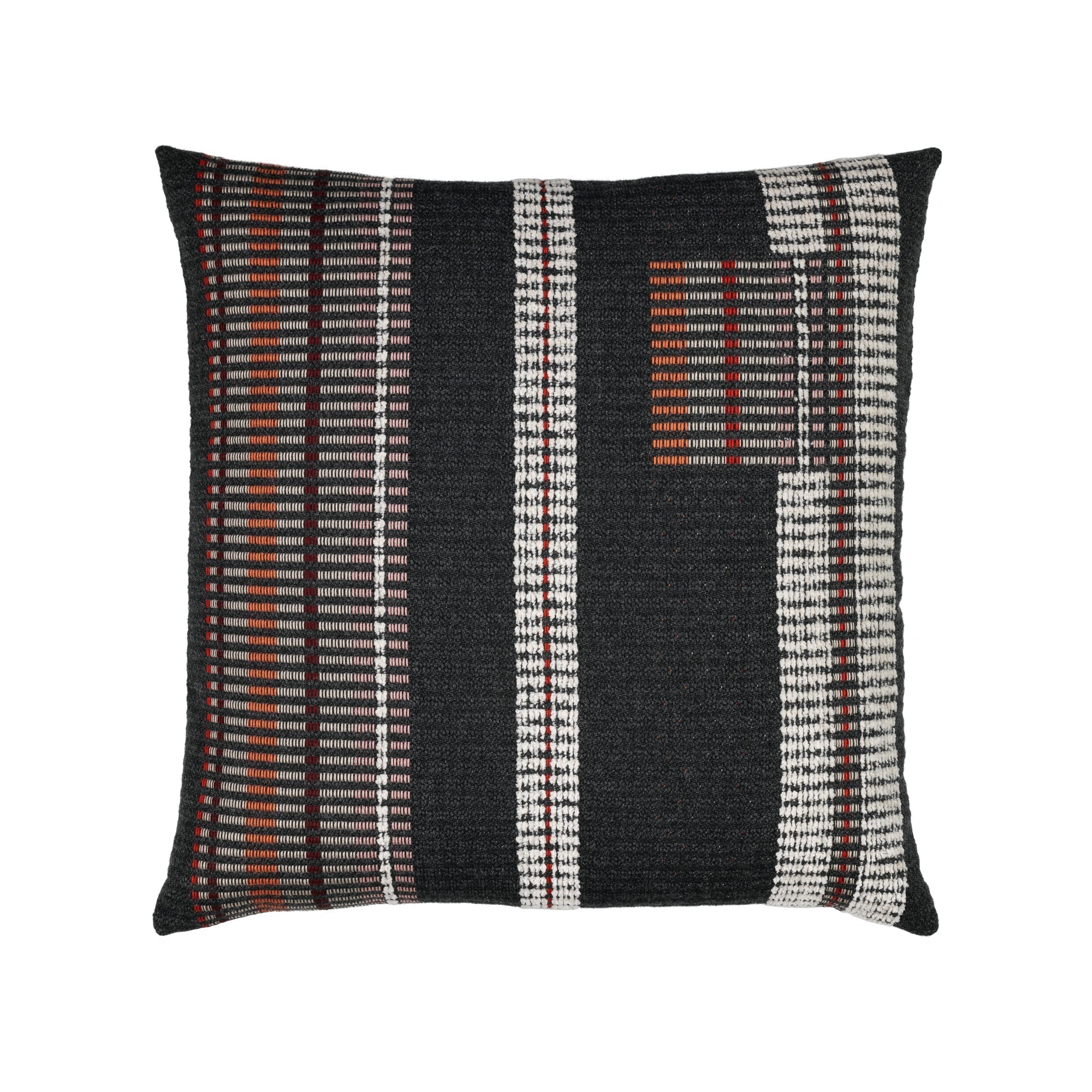 Charcoal gray striped pillow square size for stylish indoor and outdoor decor