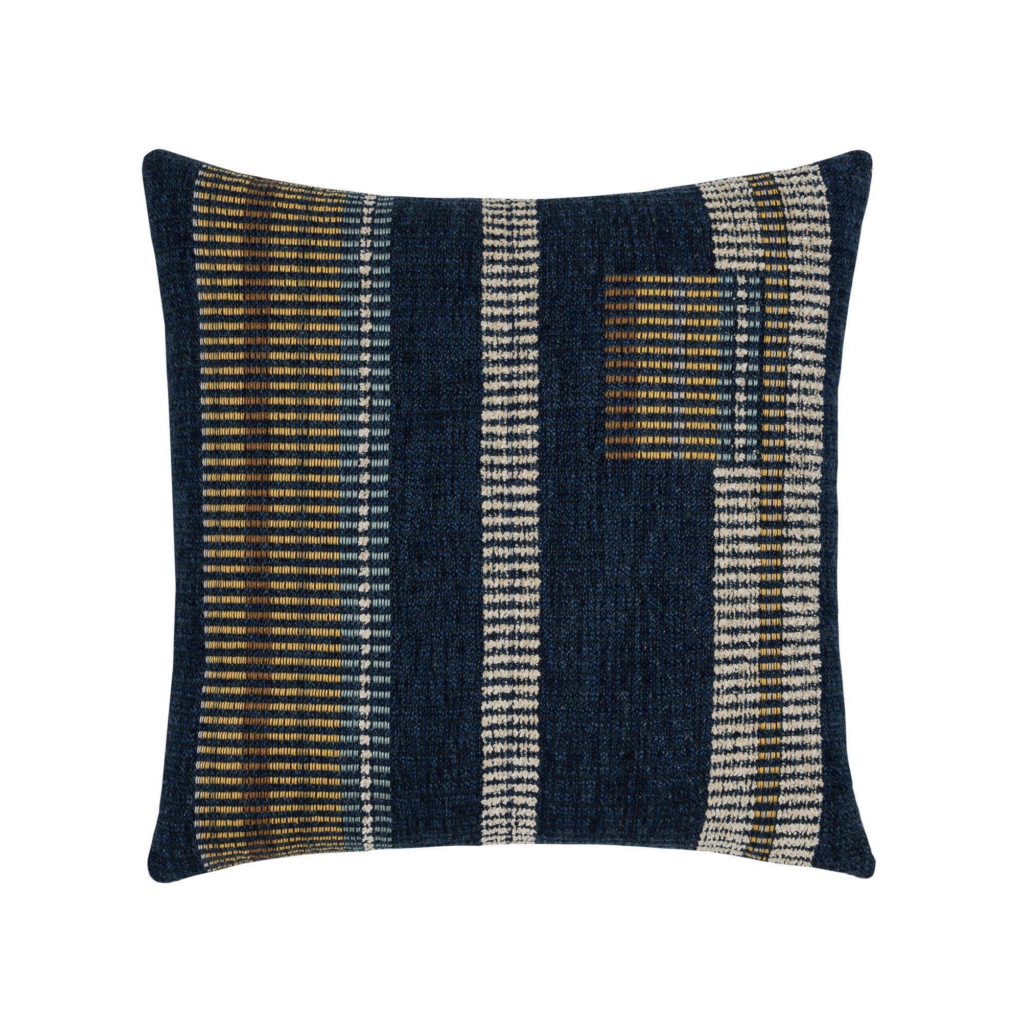 Blue striped pillow square size for chic indoor and outdoor decor by Elaine Smith