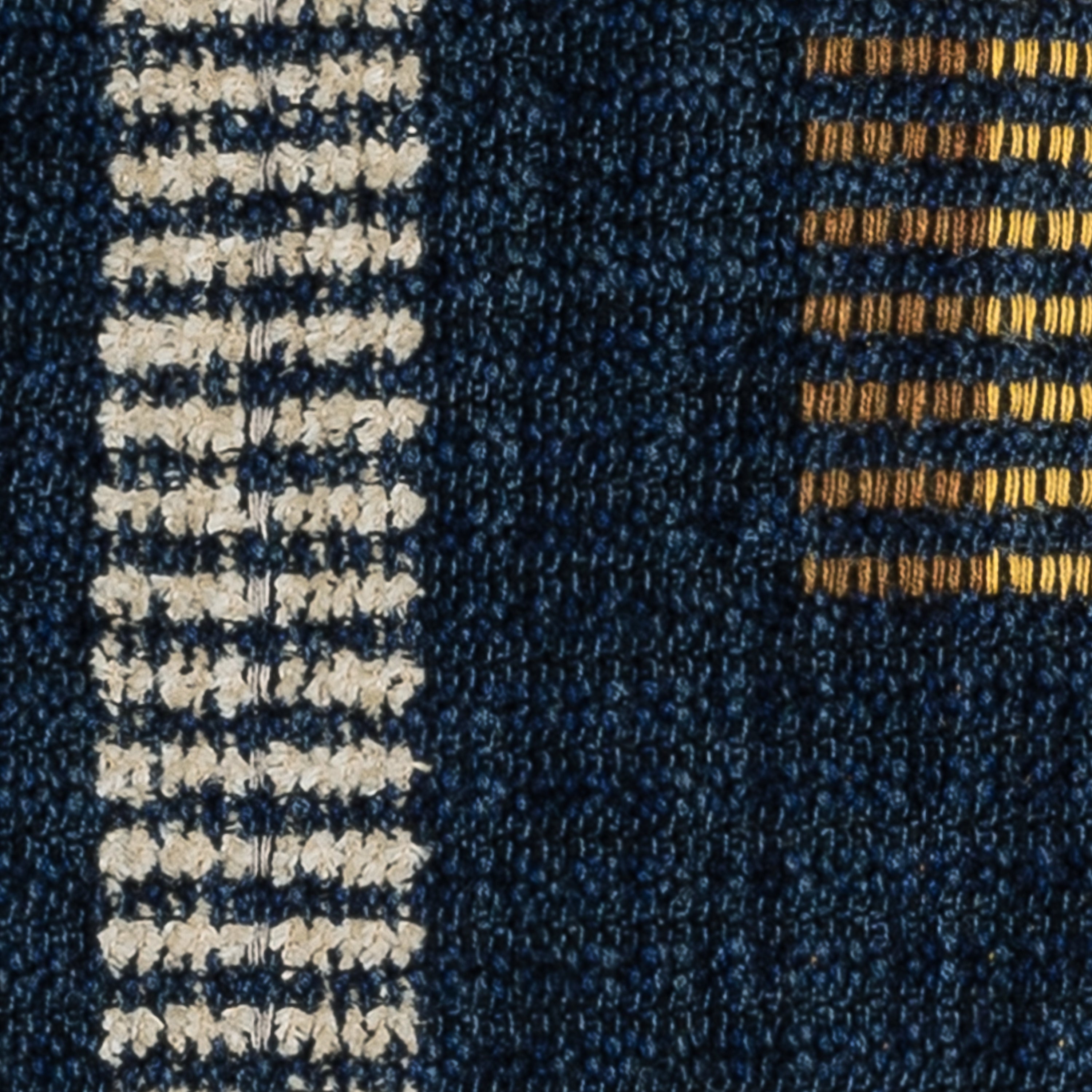 Detail image of Blue striped pillow lumbar size for modern indoor and outdoor decor