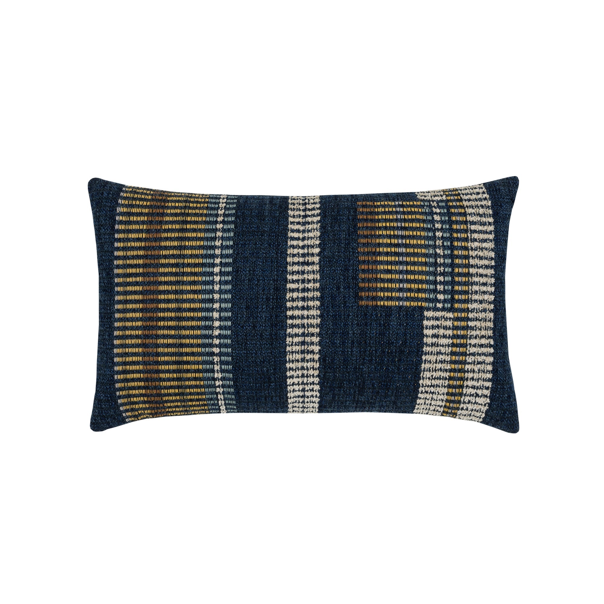 Blue striped pillow lumbar size for modern indoor and outdoor decor
