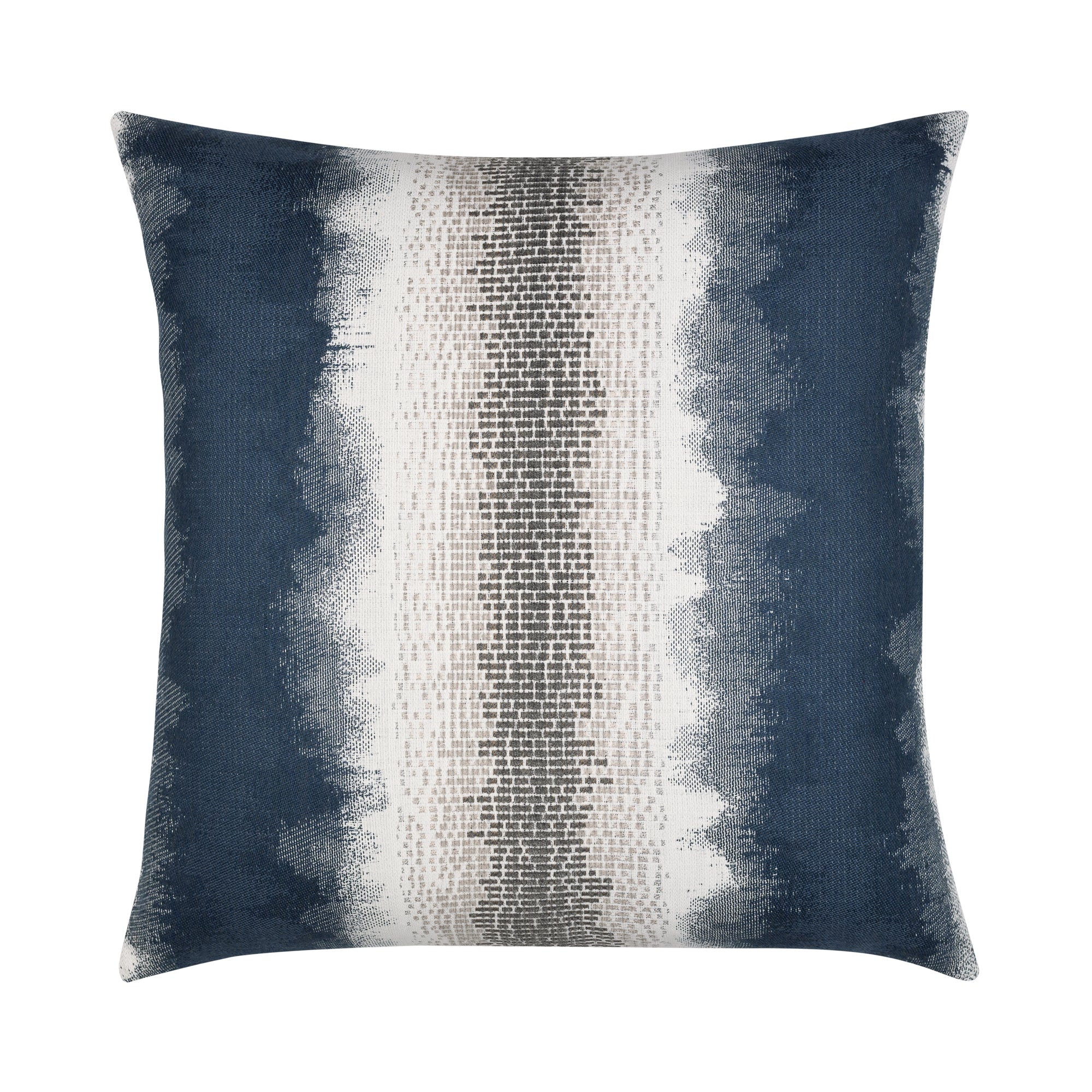 Blue ombre pillow with chenille center band square size for stylish indoor and outdoor decor