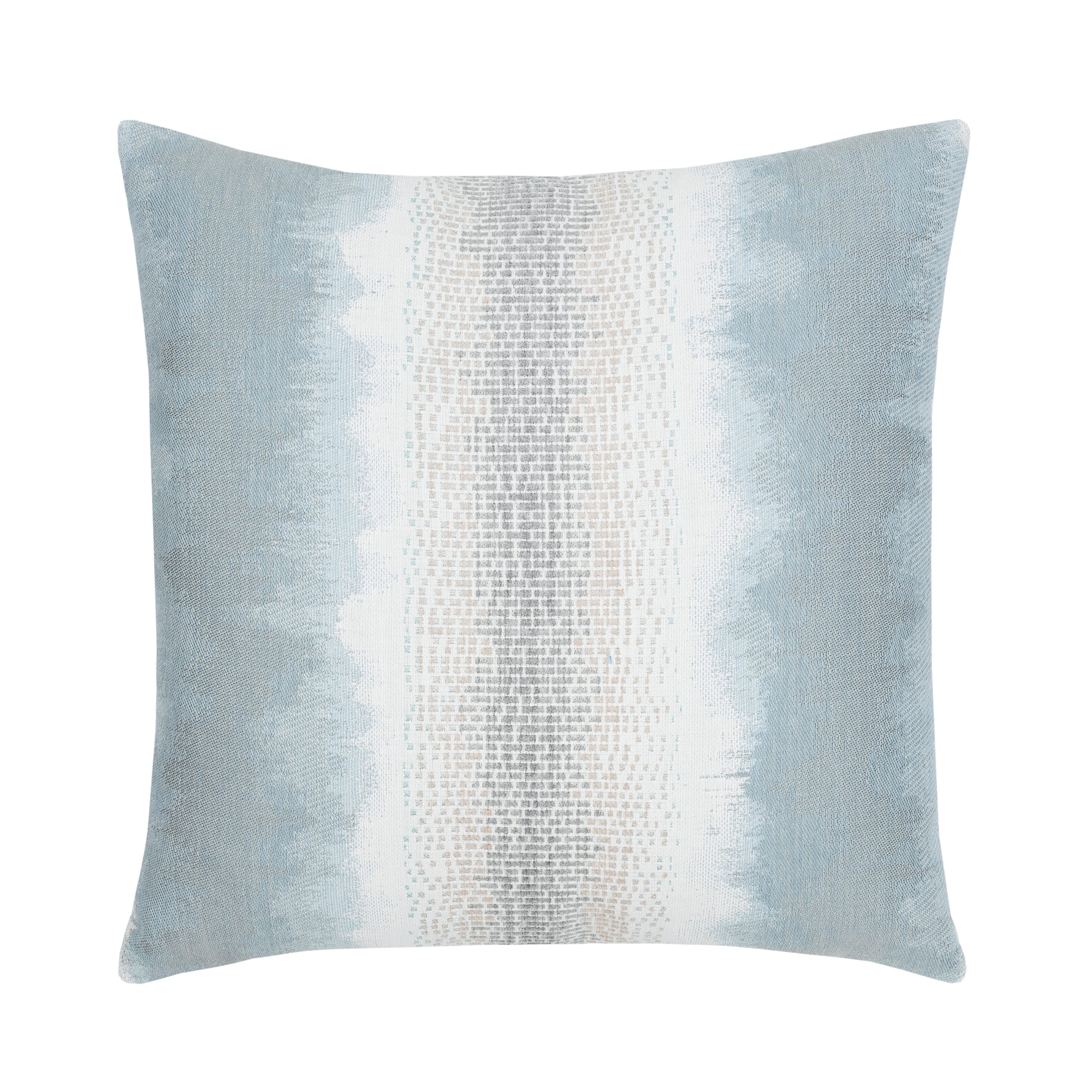 Light blue ombre pillow with chenille center band square size for stylish indoor and outdoor decor