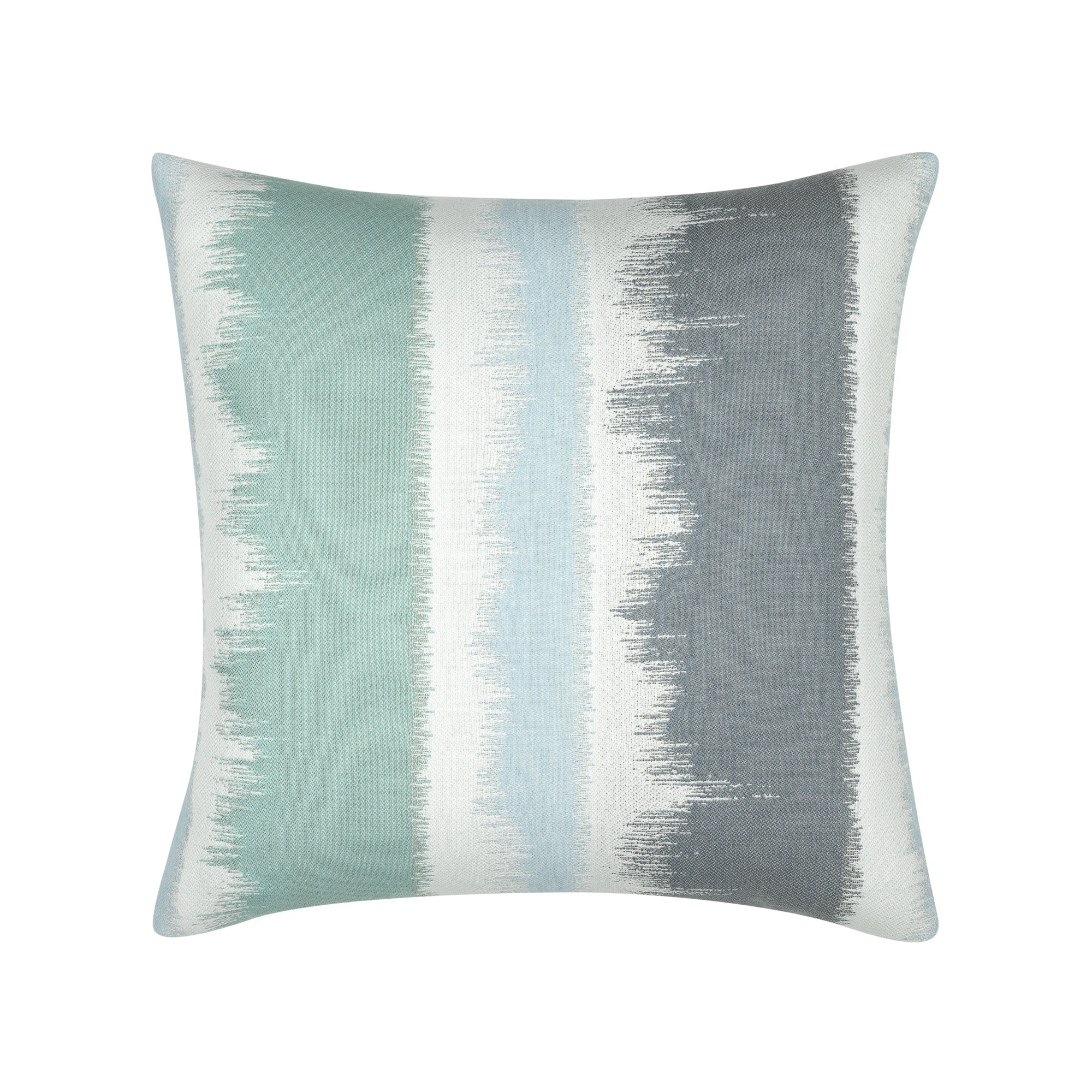 Back image of Surf green and blue ombre outdoor pillow square size for stylish indoor and outdoor decor by Elaine Smith