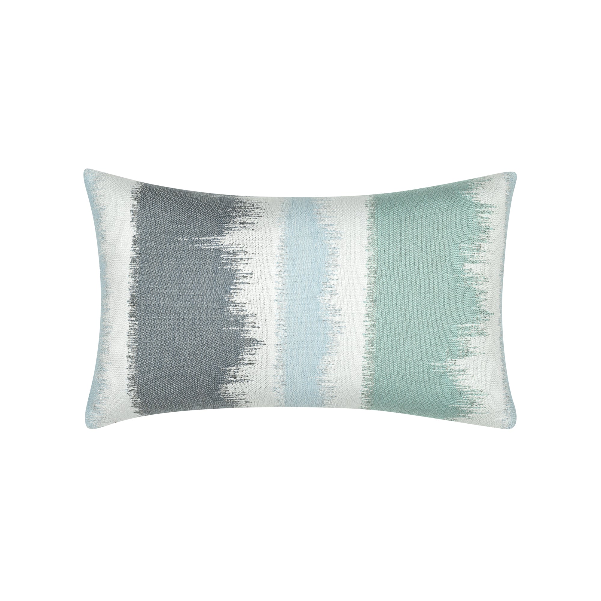 Surf green and blue ombre outdoor pillow lumbar size for refreshing indoor and outdoor decor
