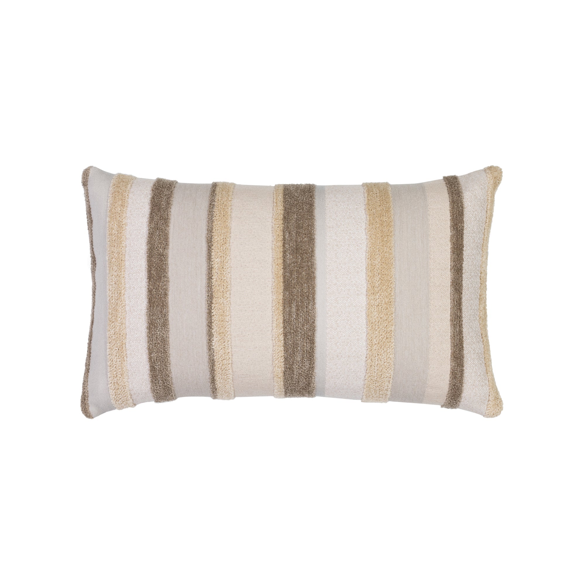 Beige striped outdoor pillow lumbar size for classic indoor and outdoor decor
