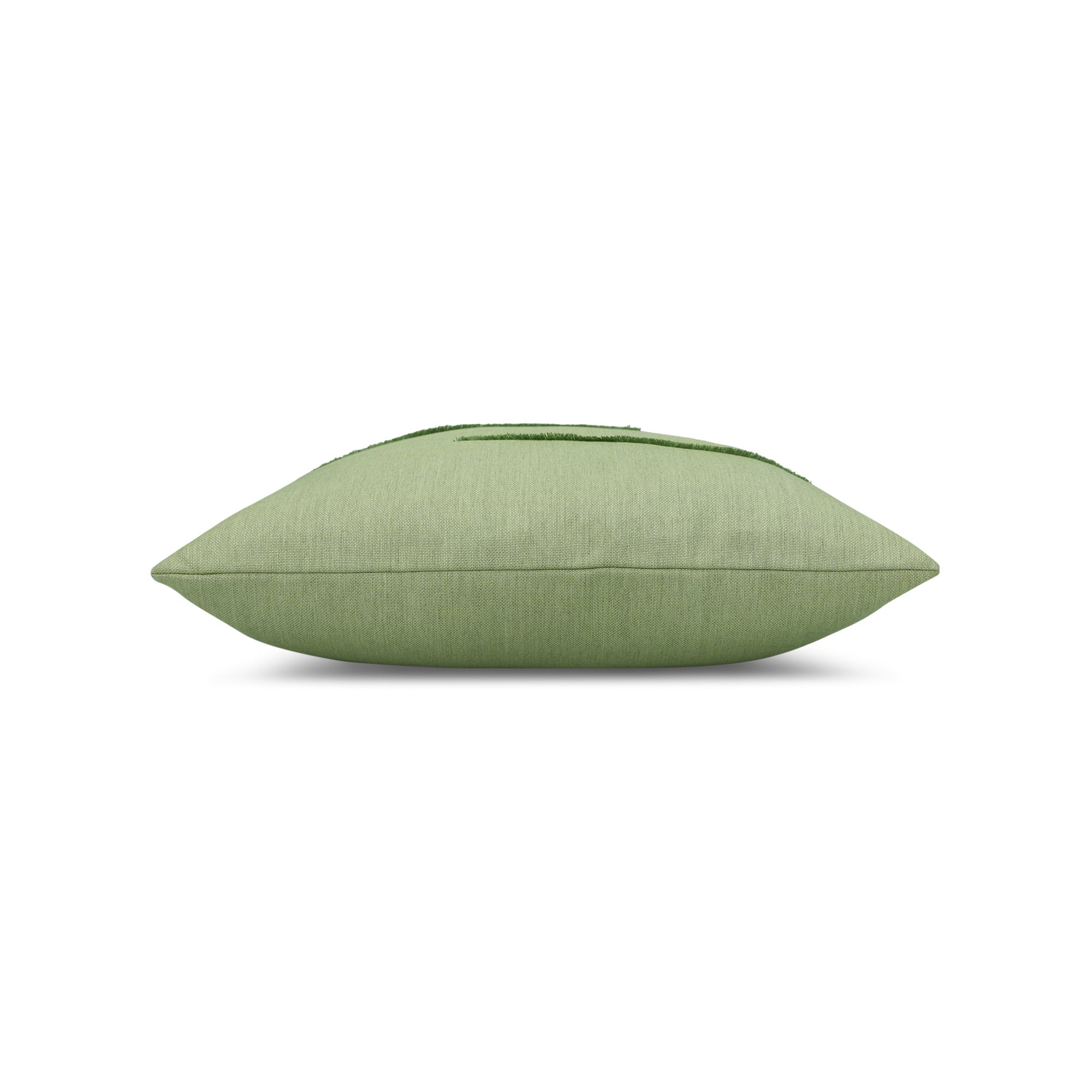 side image of a meadow Green pillow on a white background