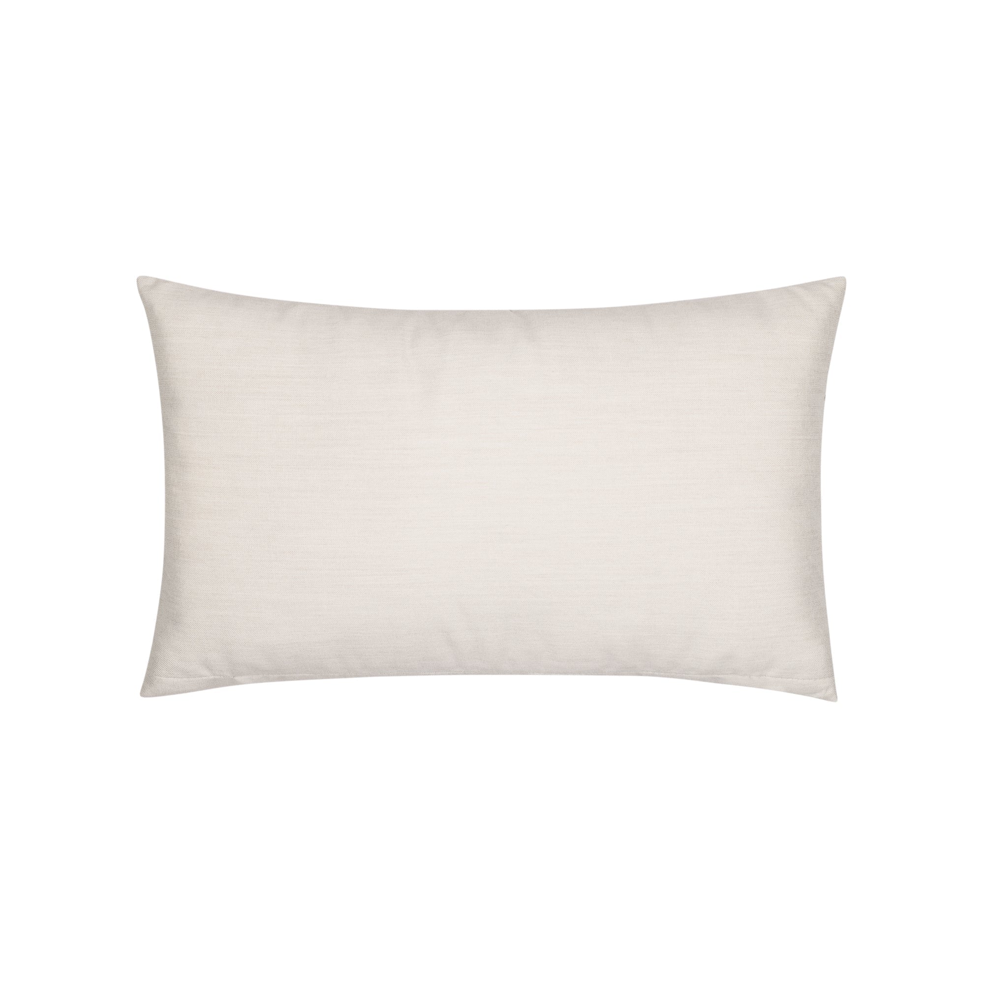 Back image of Beige outdoor pillow with macrame rope pattern lumbar size for classic patio decor