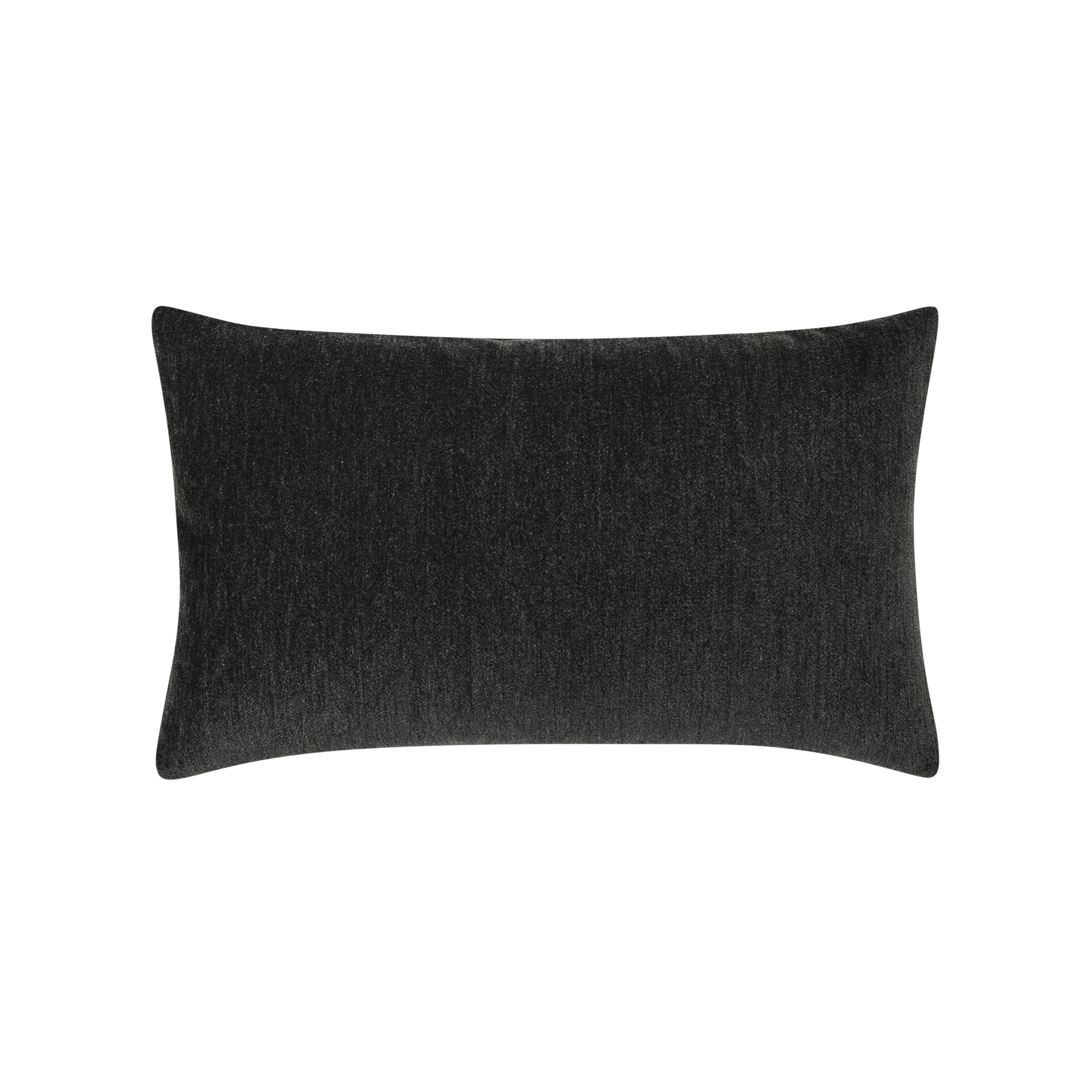 Charcoal velour outdoor pillow lumbar size for timeless indoor and outdoor decor