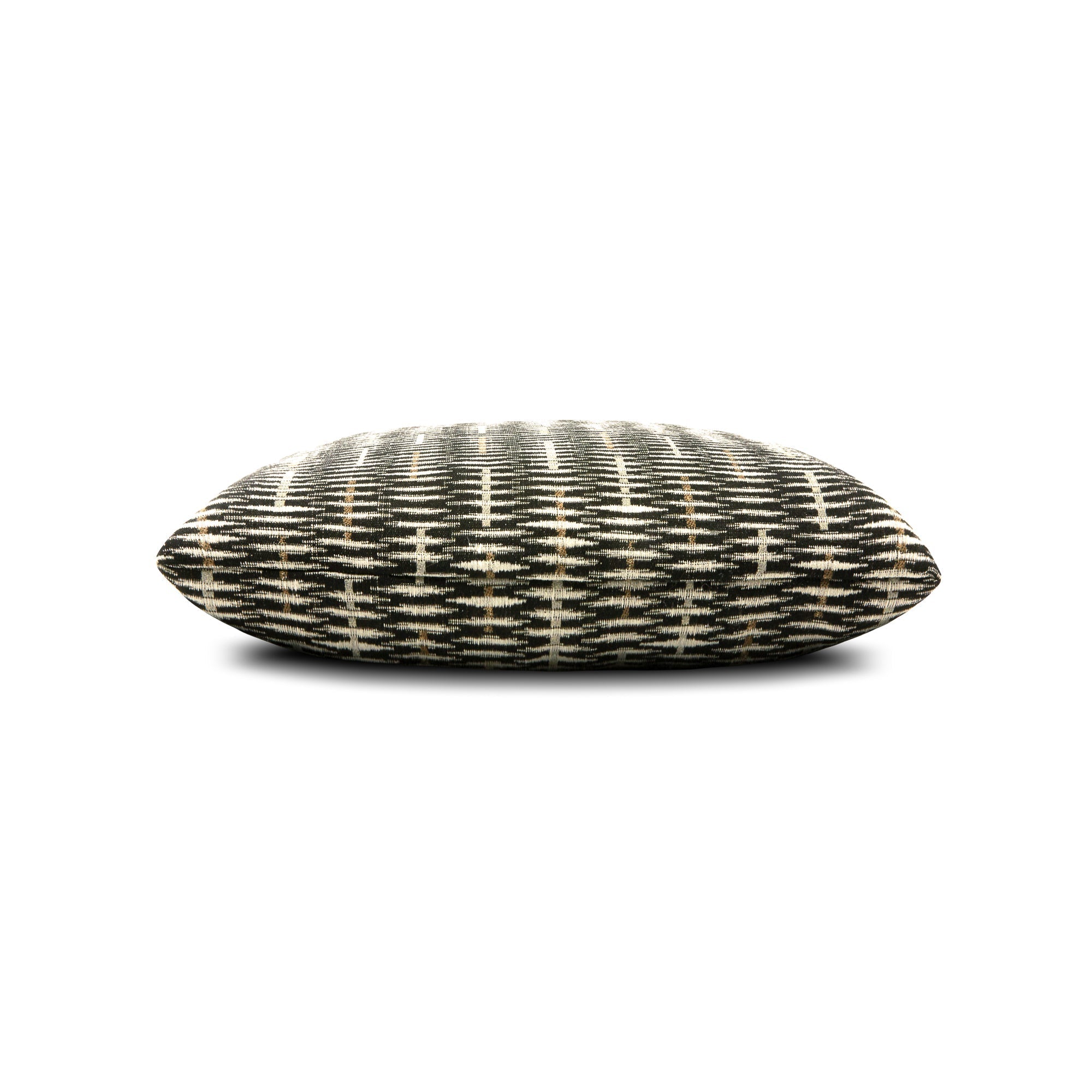 Side image of Black lattice outdoor pillow square size for elegant patio decor