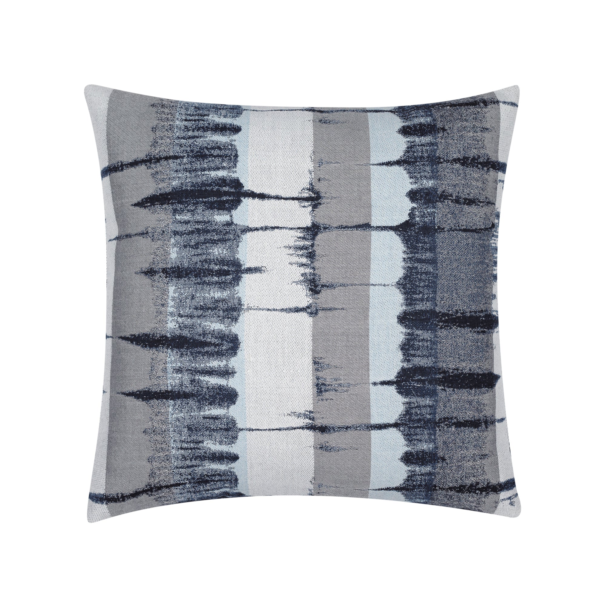 Back image of Blue and gray ombre pillow lumbar size for elegant indoor and outdoor decor