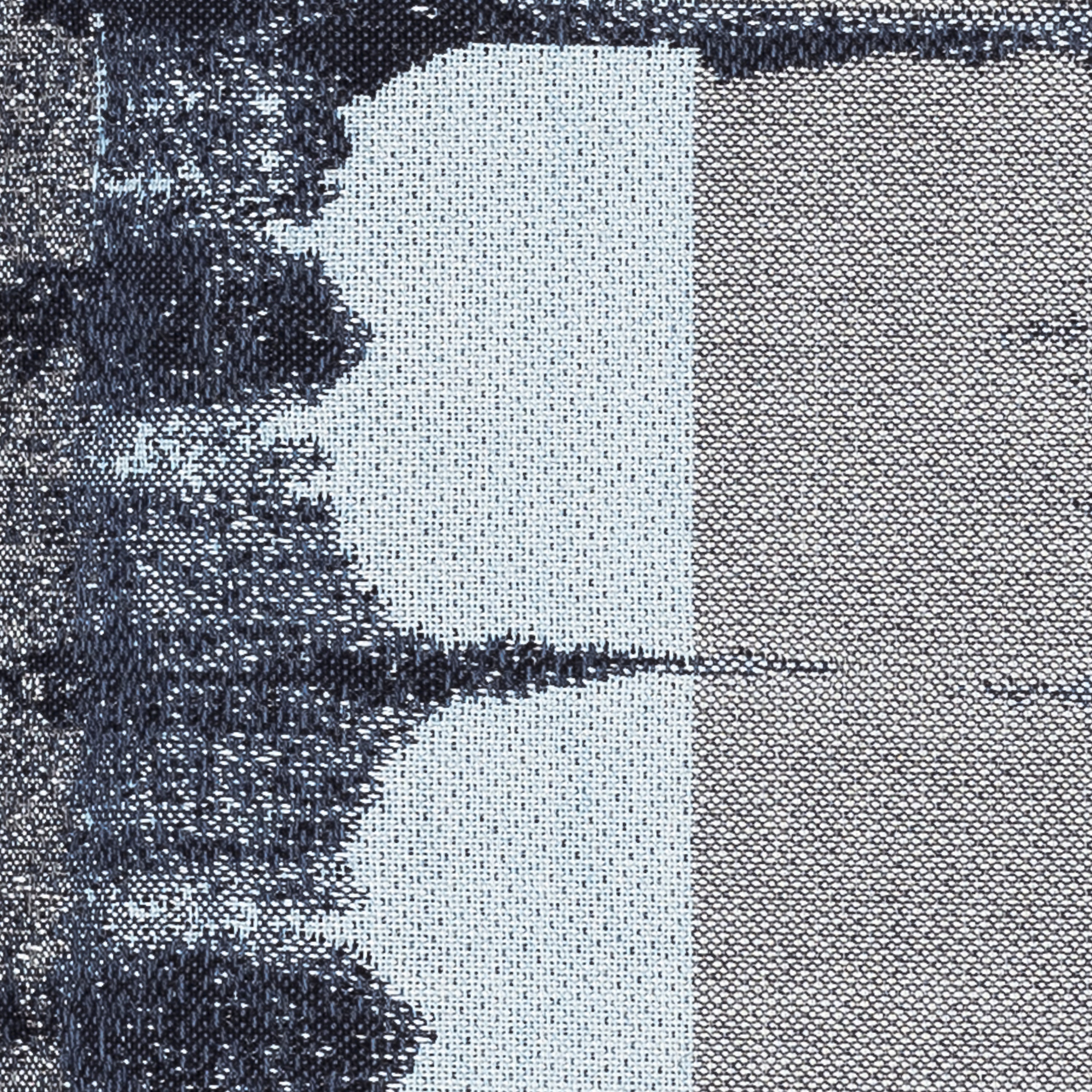 Detail image of Blue and gray ombre pillow lumbar size for elegant indoor and outdoor decor