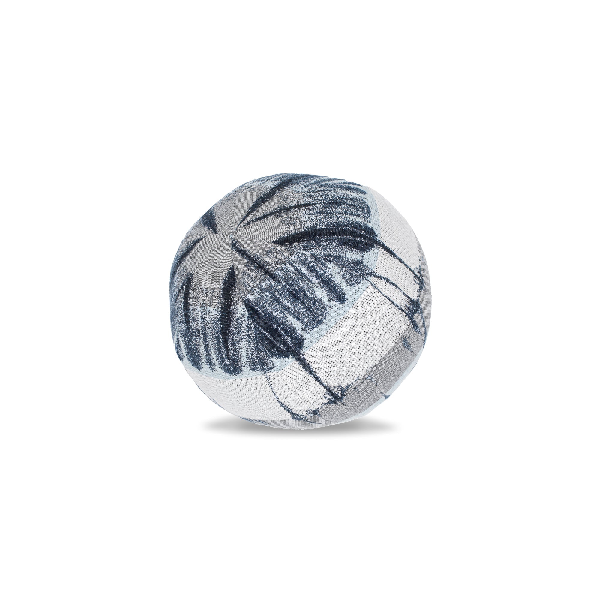 Round blue and gray ombre pillow for stylish indoor and outdoor decor
