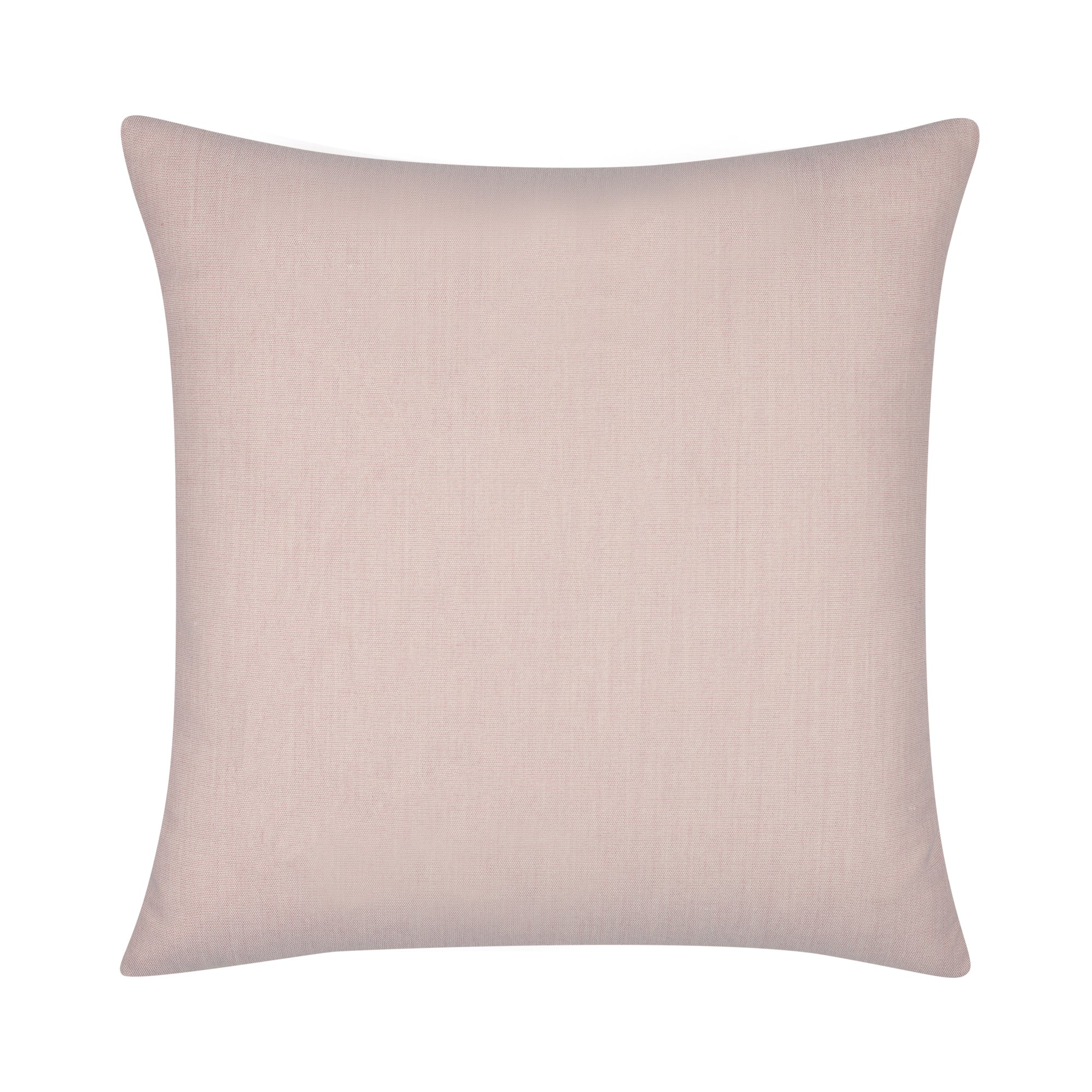 Back image of Blush pink outdoor pillow with navy floral design for elegant patio styling