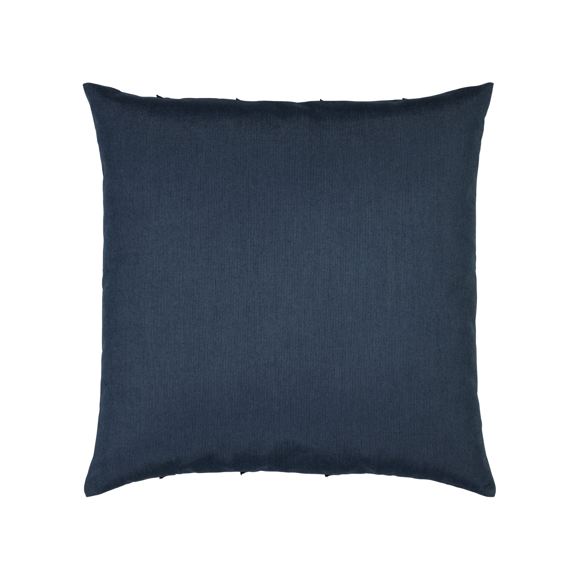 Back image of Indigo solid pillow with fringe detailing pillow square size for contemporary indoor and outdoor decor