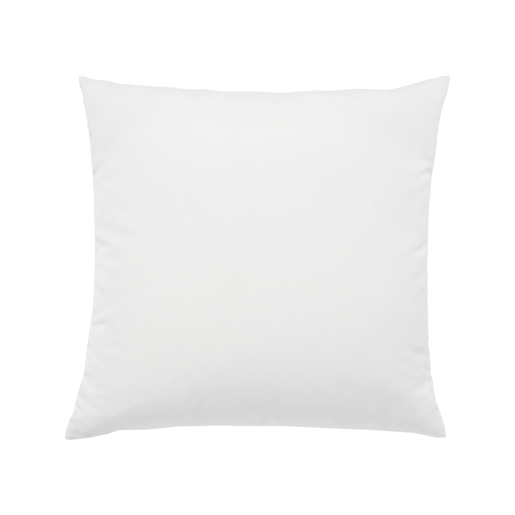 Back image of White pillow with teal greek key band in square size for indoor and outdoor décor