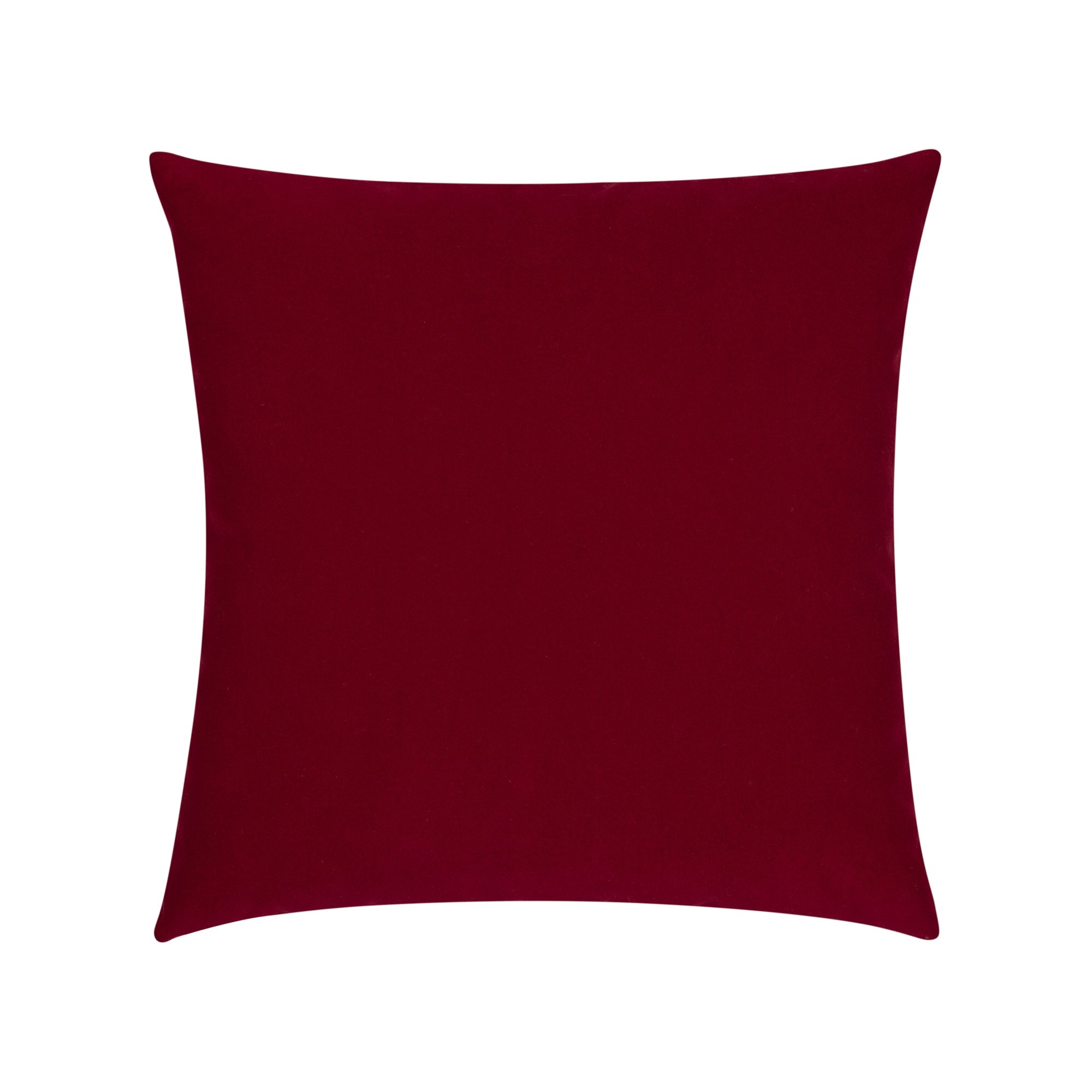Red velvet pillow with textured finish in square size for stylish patio decor