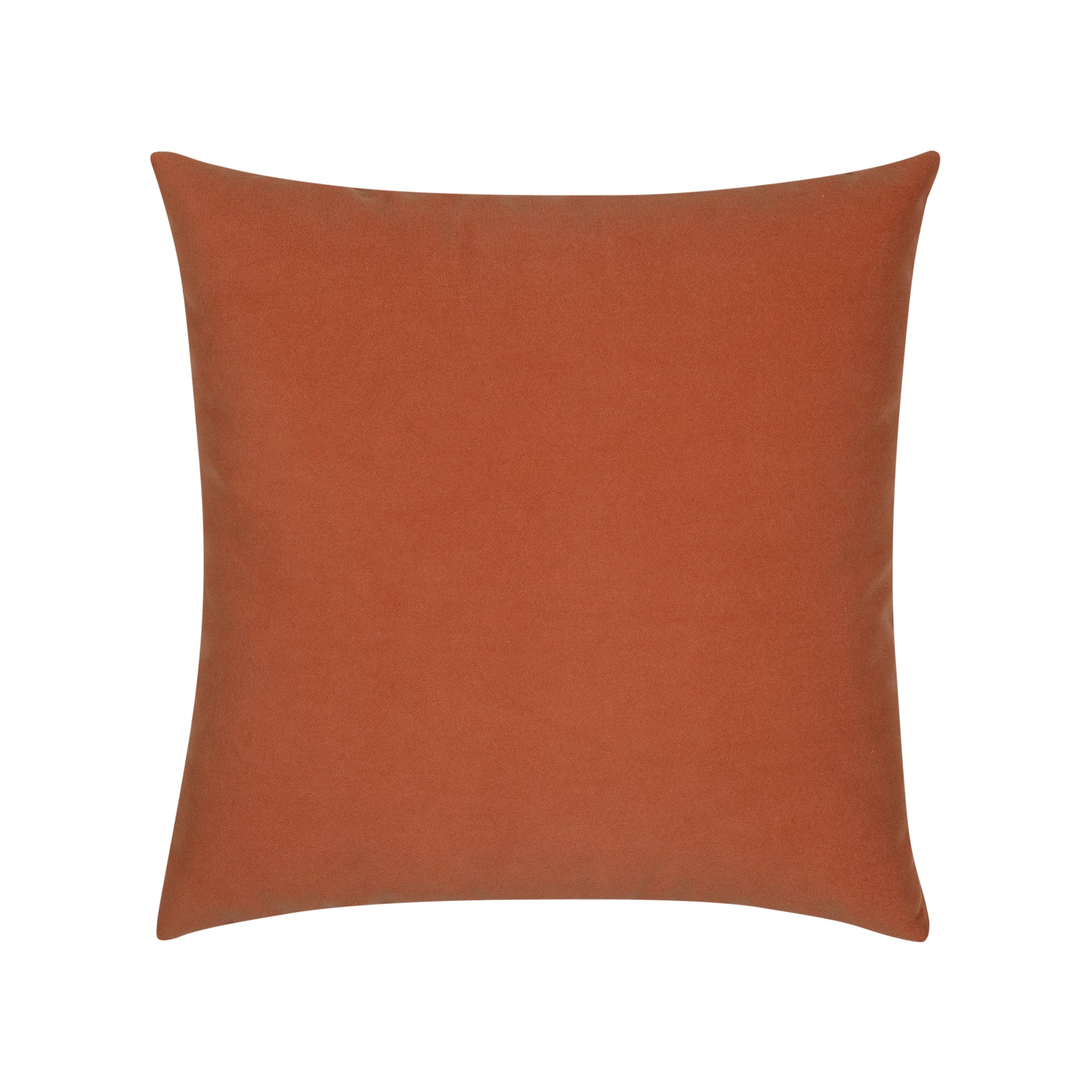 Pillow made from Vibrant papaya orange velvet outdoor safe woven fabric