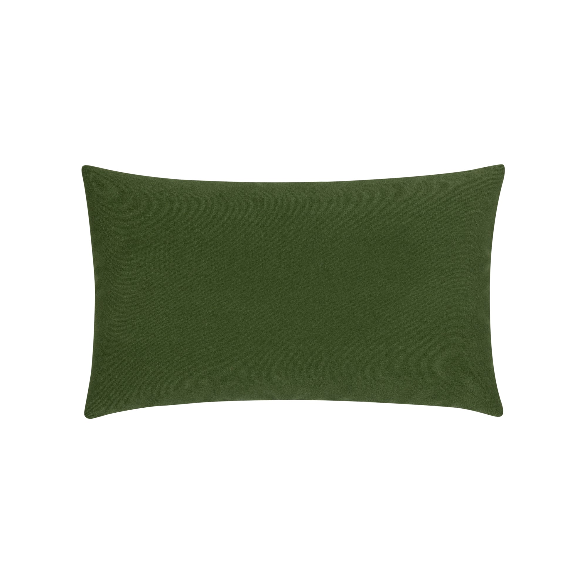 Green solid velvet pillow lumbar size for earthy patio decor