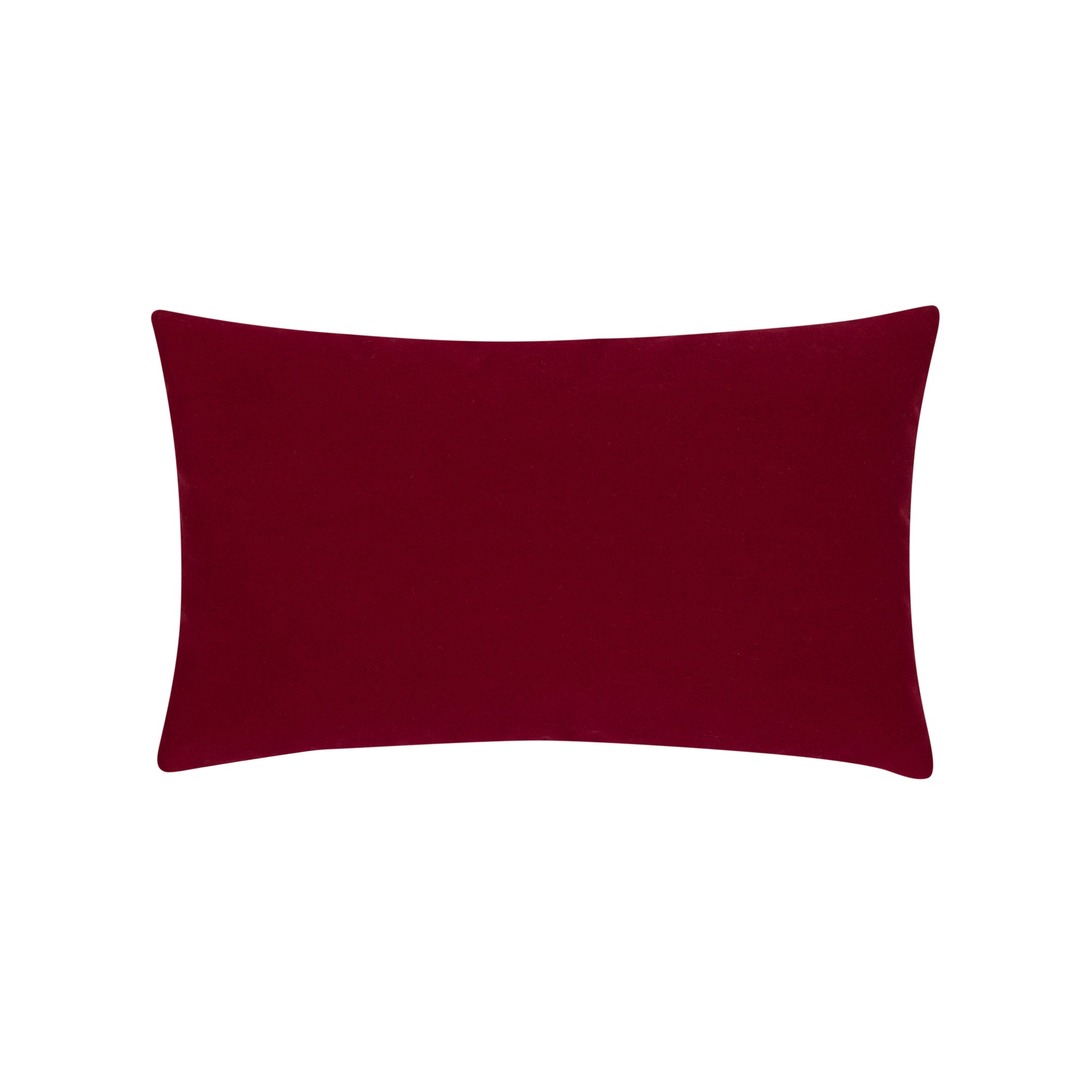 Red solid velvet pillow lumbar size for earthy patio decor