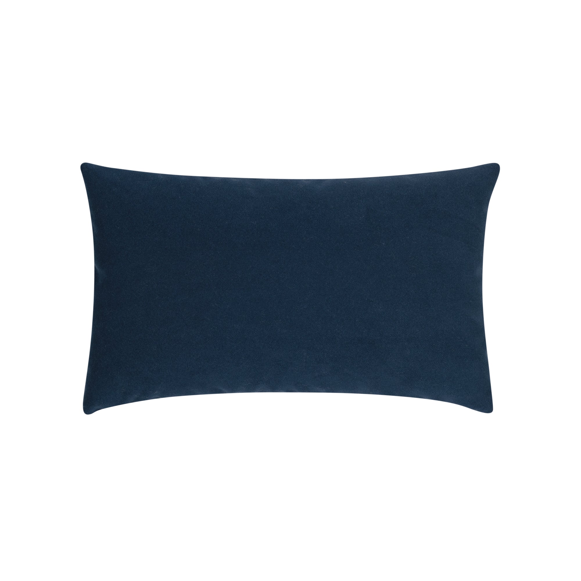 Navy solid velvet pillow lumbar size for sophisticated patio decor