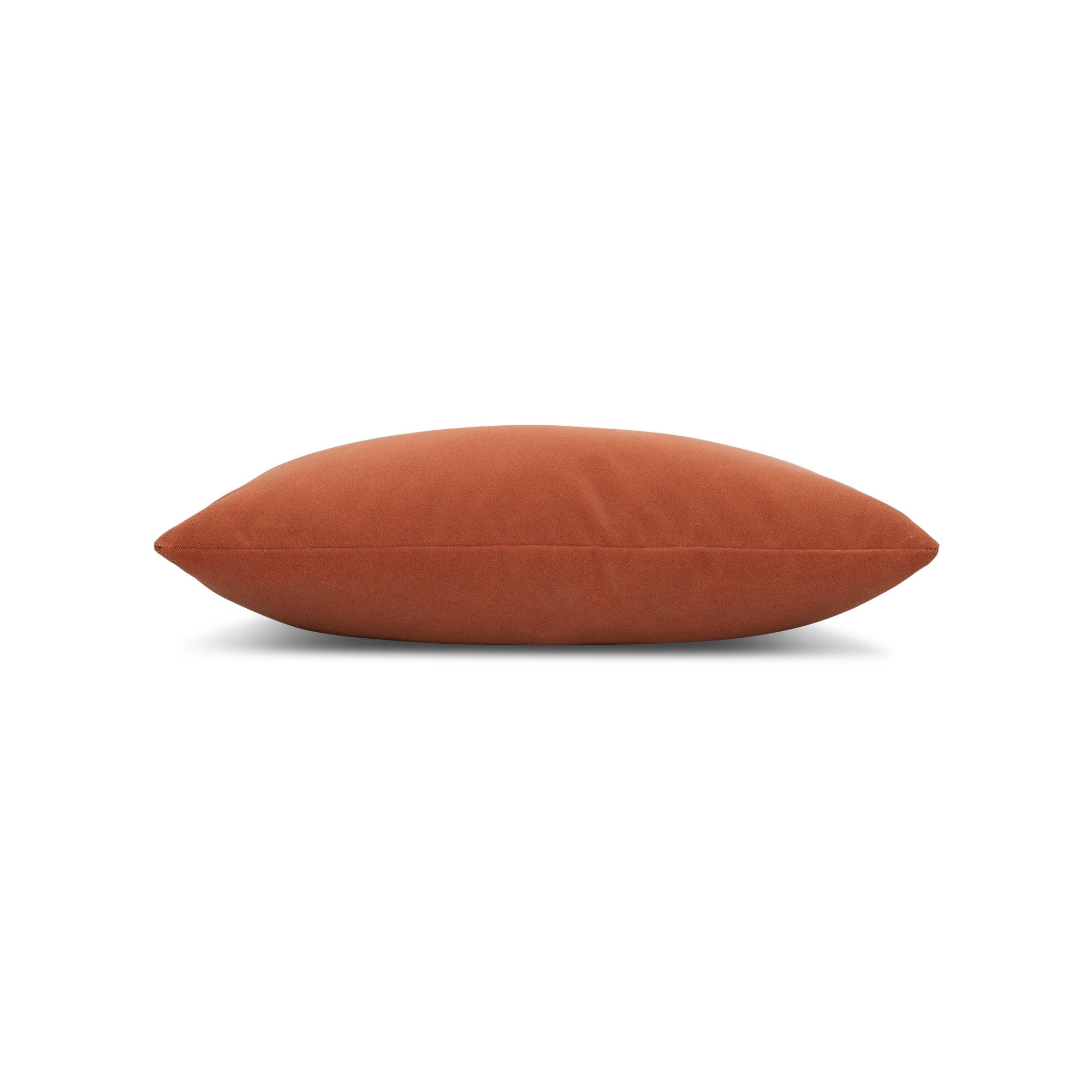 Side image of Orange solid velvet pillow lumbar size for lively indoor and outdoor decor by Elaine Smith
